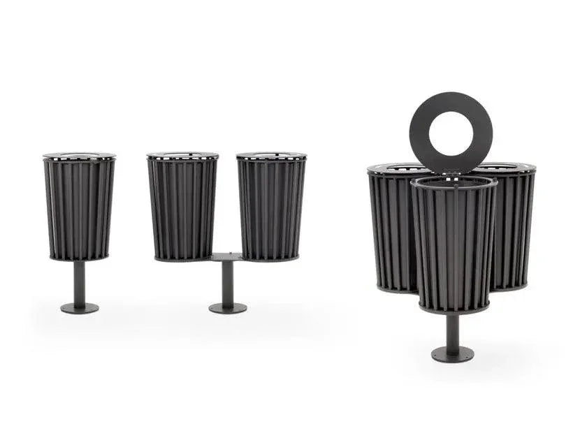 Cos de gunoi metalic cu scrumiera - URBANTIME by Diemmebi - PARIS14A.RO