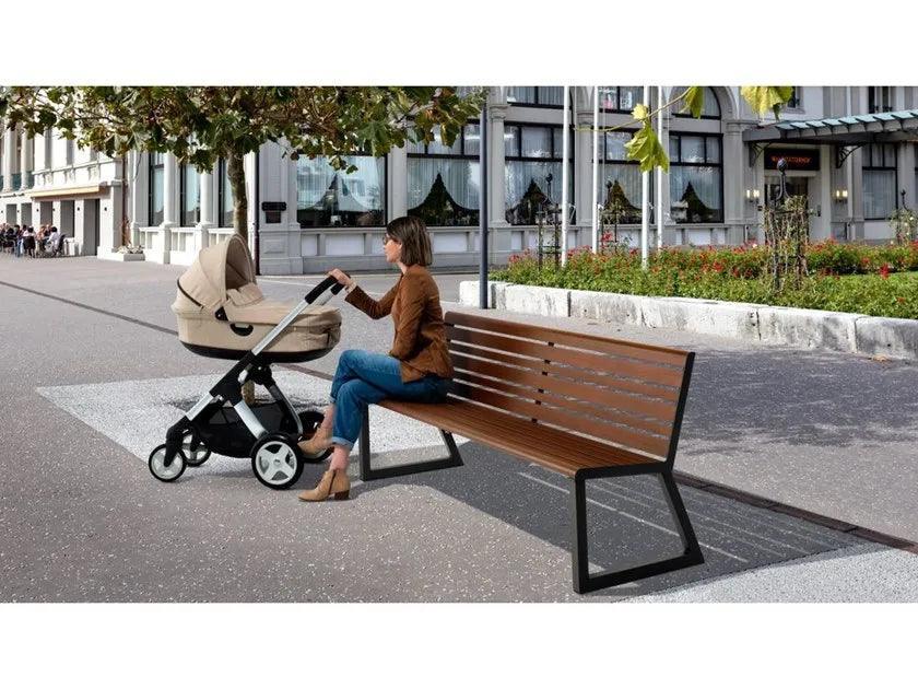 Banca metalica cu spatar - URBANTIME by Diemmebi - PARIS14A.RO