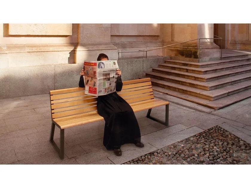 Banca metalica cu spatar - URBANTIME by Diemmebi - PARIS14A.RO