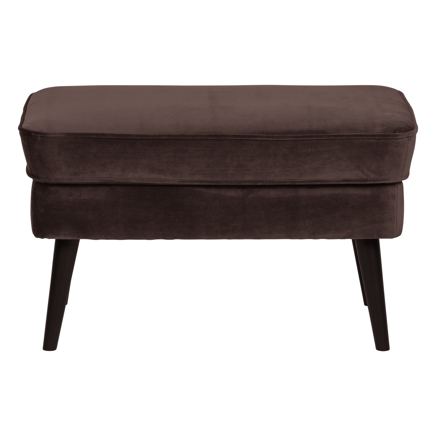 WOOOD taburet ROCCO HOCKER VELVET DARK | 100% Pes | Maro inchis | 47x77x51 cm