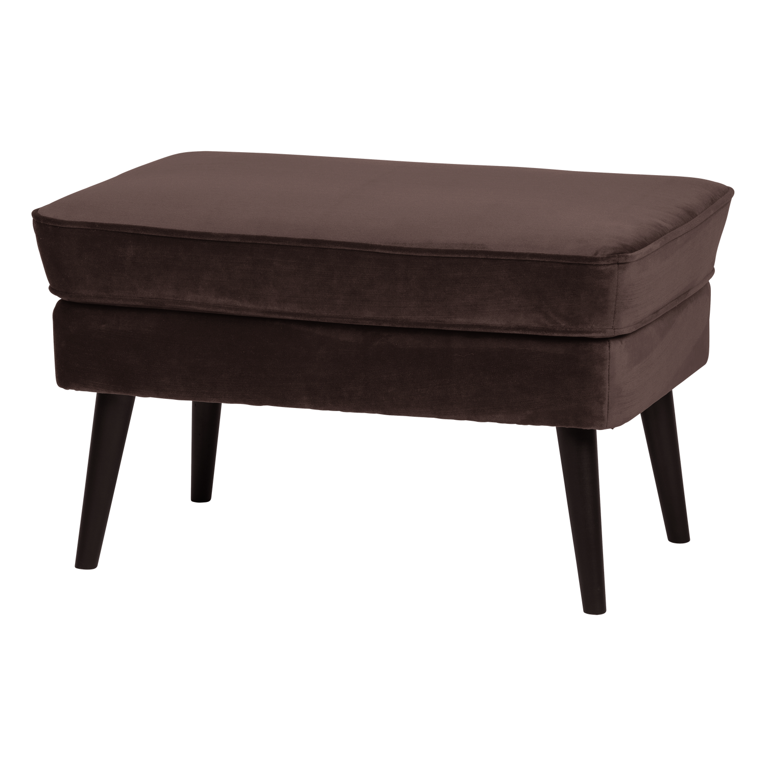 WOOOD taburet ROCCO HOCKER VELVET DARK | 100% Pes | Maro inchis | 47x77x51 cm