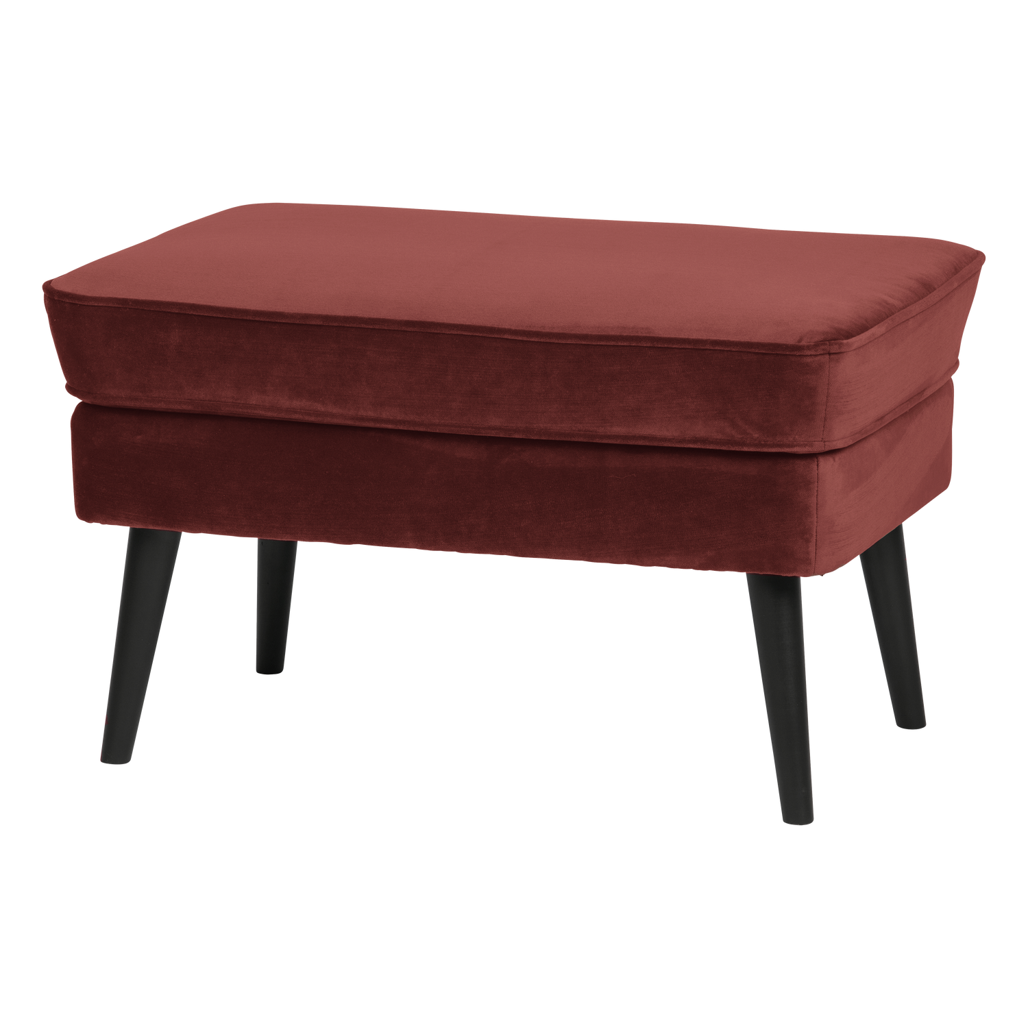 WOOOD taburet ROCCO HOCKER VELVET | 100% Pes | Burgund | 47x77x51 cm