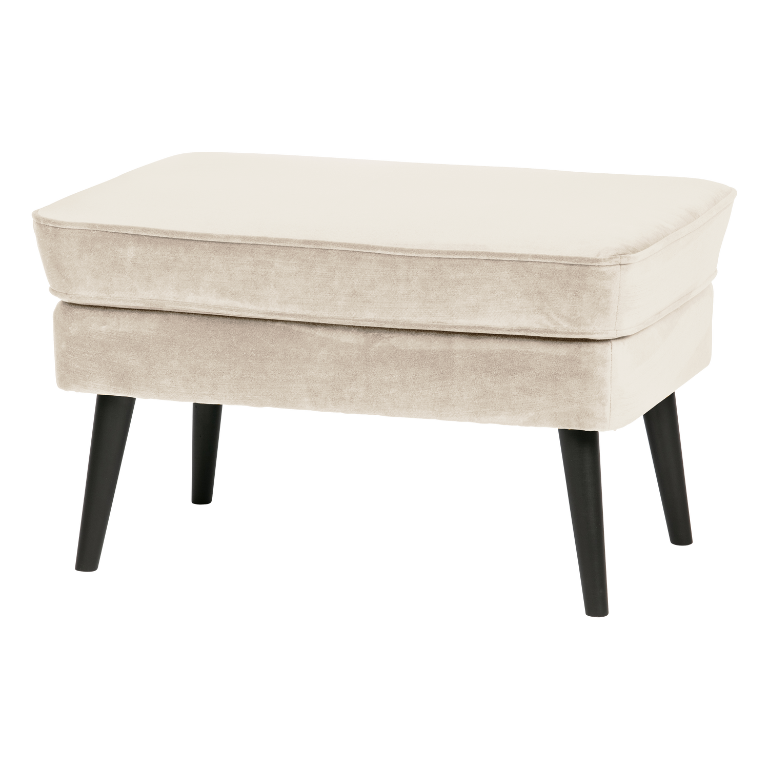 WOOOD taburet ROCCO HOCKER VELVET OFF | 100% Pes | Alb murdar | 47x77x51 cm