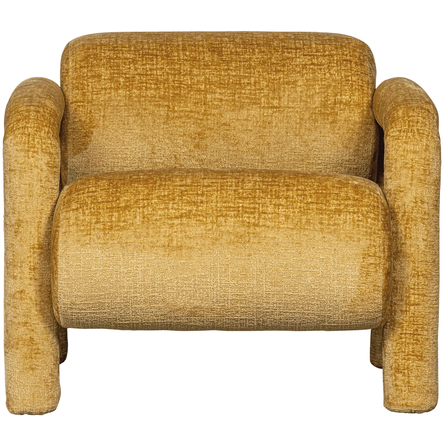 LENNY ARMCHAIR IN ROUGH TEXTURE GOLD/YELLOW