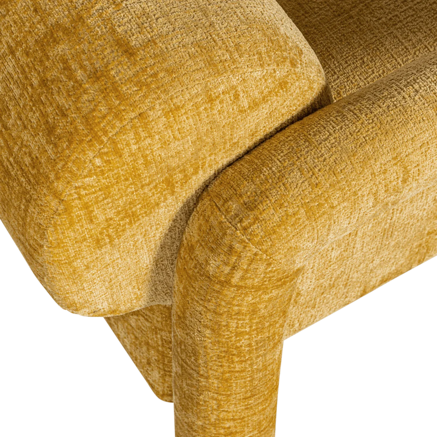 LENNY ARMCHAIR IN ROUGH TEXTURE GOLD/YELLOW