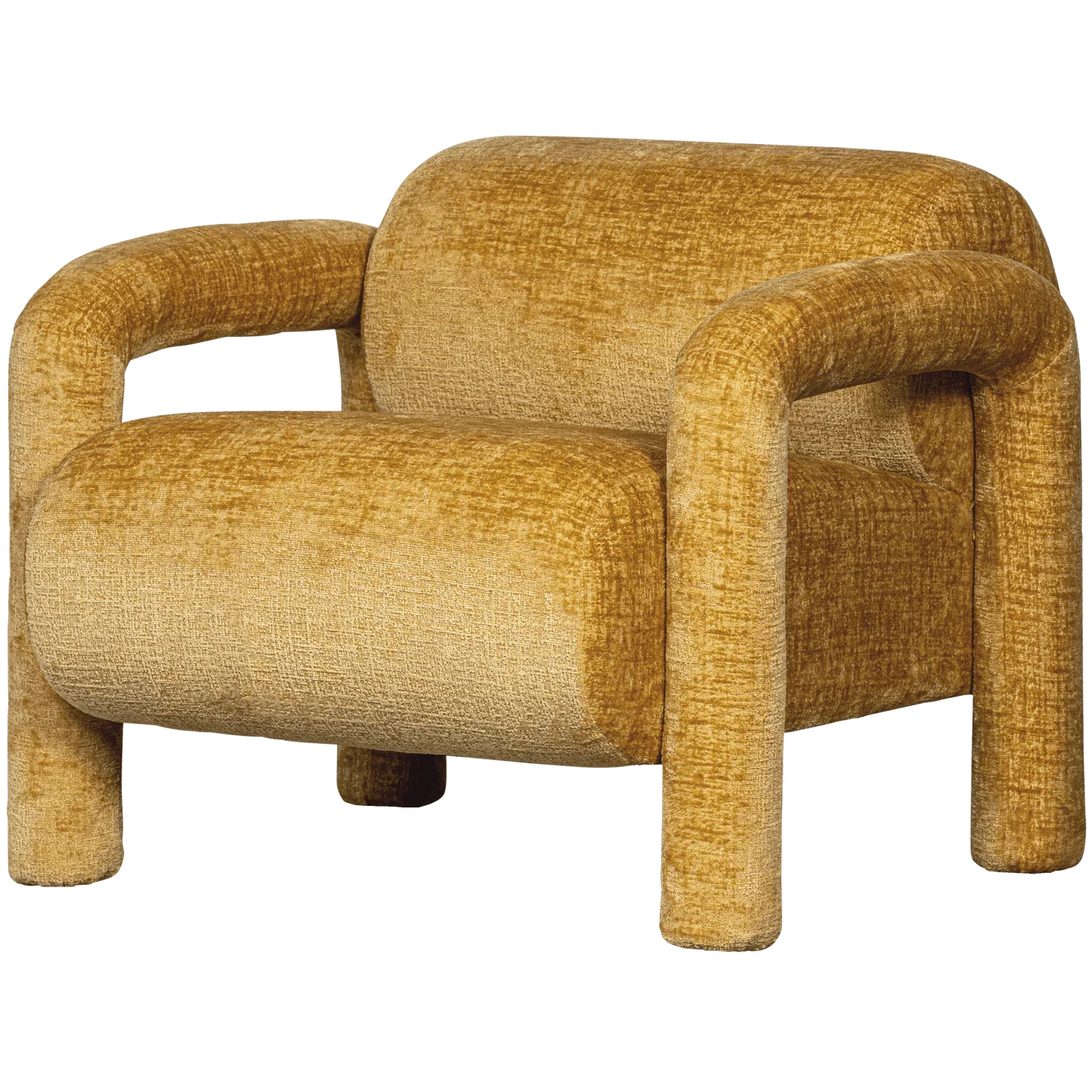 LENNY ARMCHAIR IN ROUGH TEXTURE GOLD/YELLOW