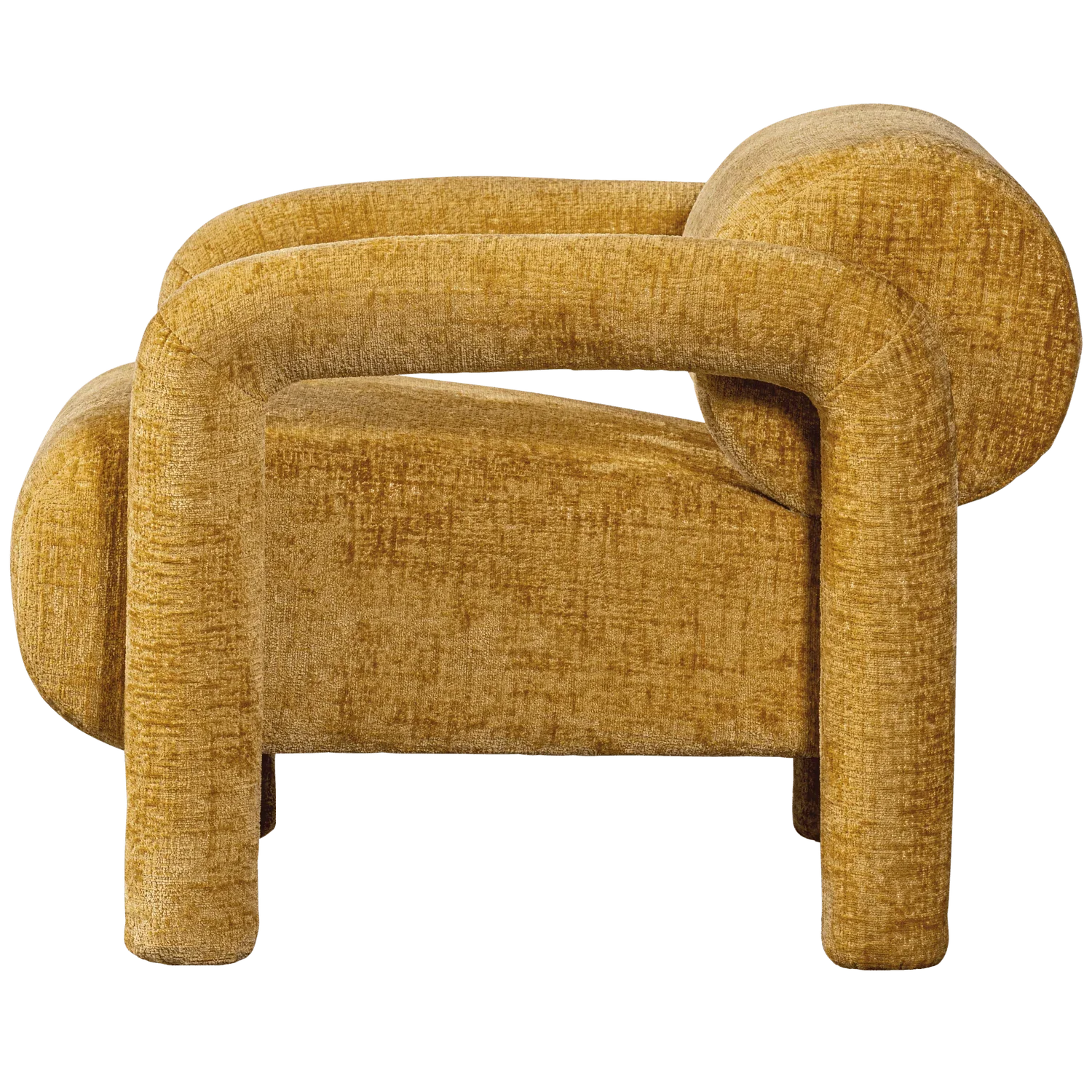 LENNY ARMCHAIR IN ROUGH TEXTURE GOLD/YELLOW