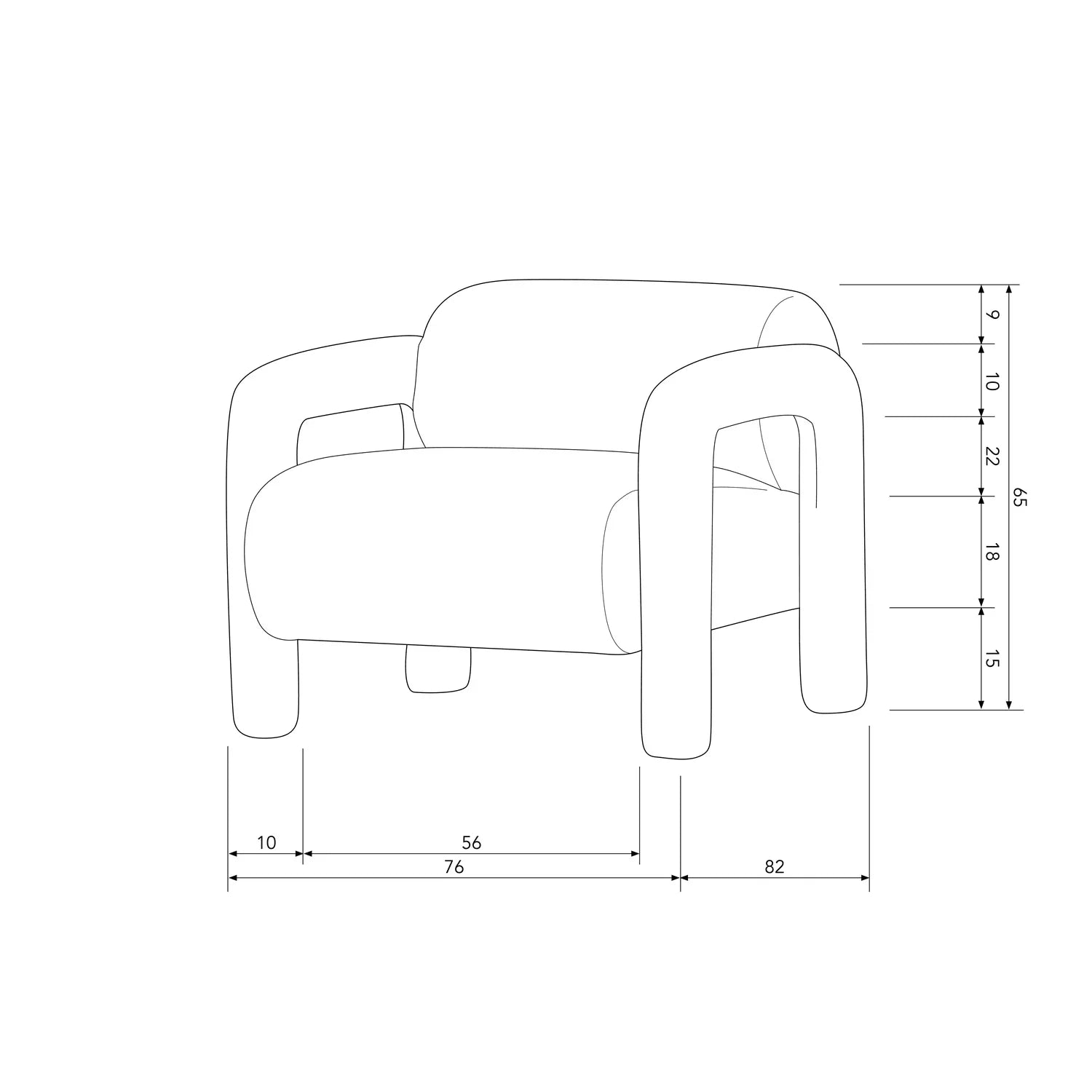 LENNY ARMCHAIR IN ROUGH TEXTURE GOLD/YELLOW