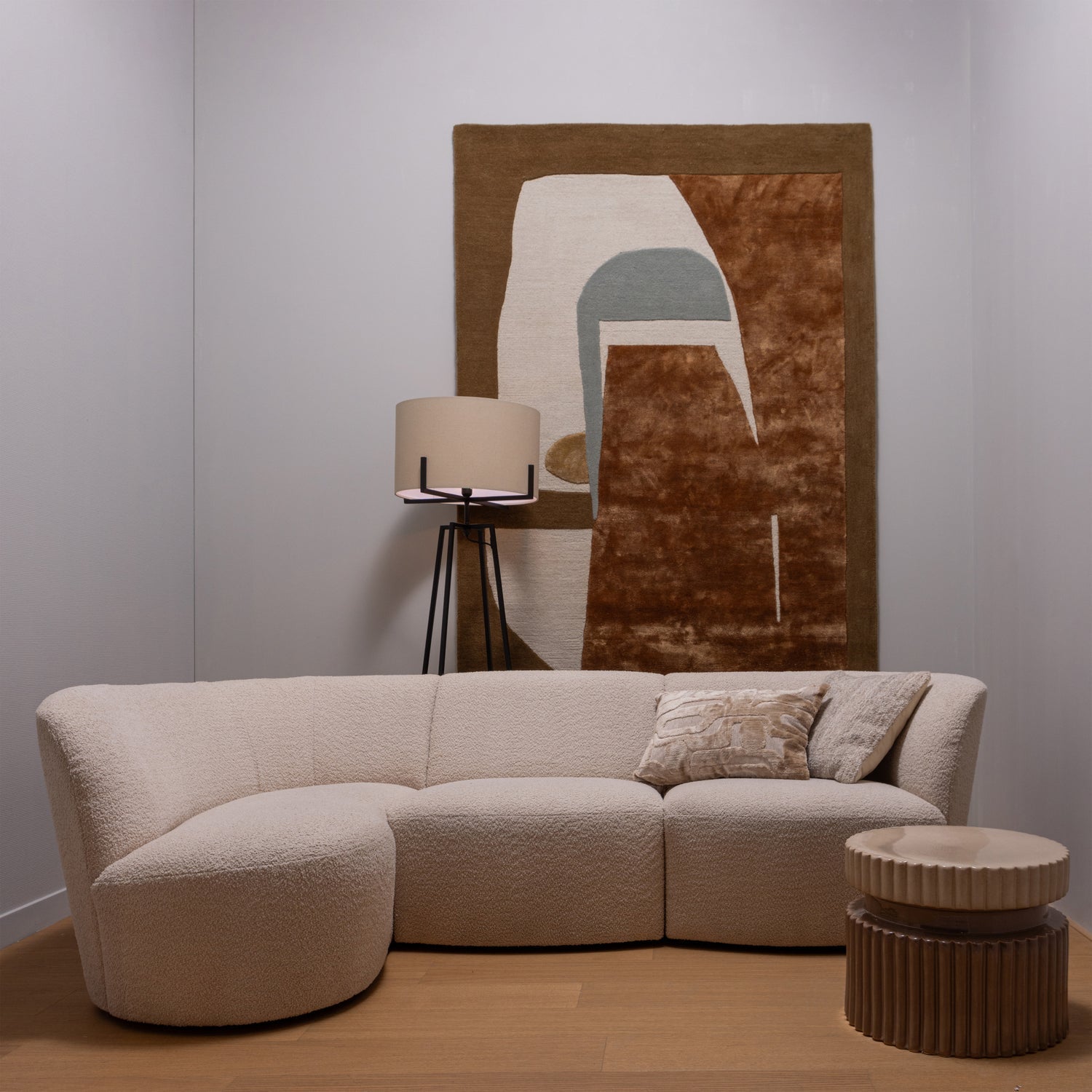 WOOOD canapea 3 locuri COCO | 100% Pes | Creme | 70x230x138 cm