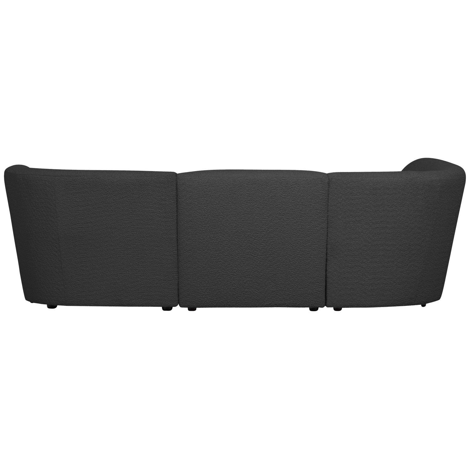 WOOOD canapea 3 locuri COCO | 100% Pes | Gri inchis | 70x230x138 cm