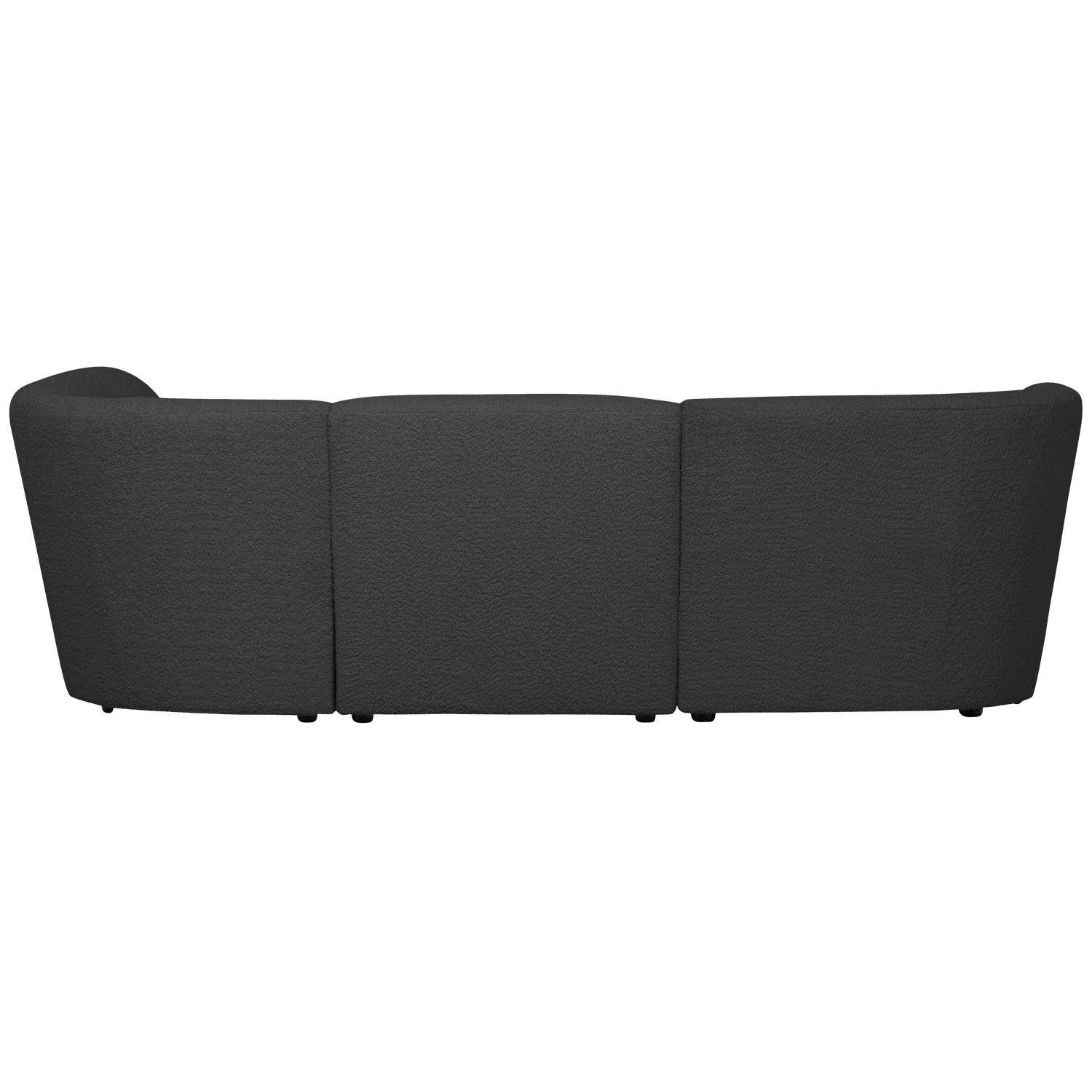 WOOOD canapea 3 locuri COCO | 100% Pes | Gri inchis | 70x230x138 cm