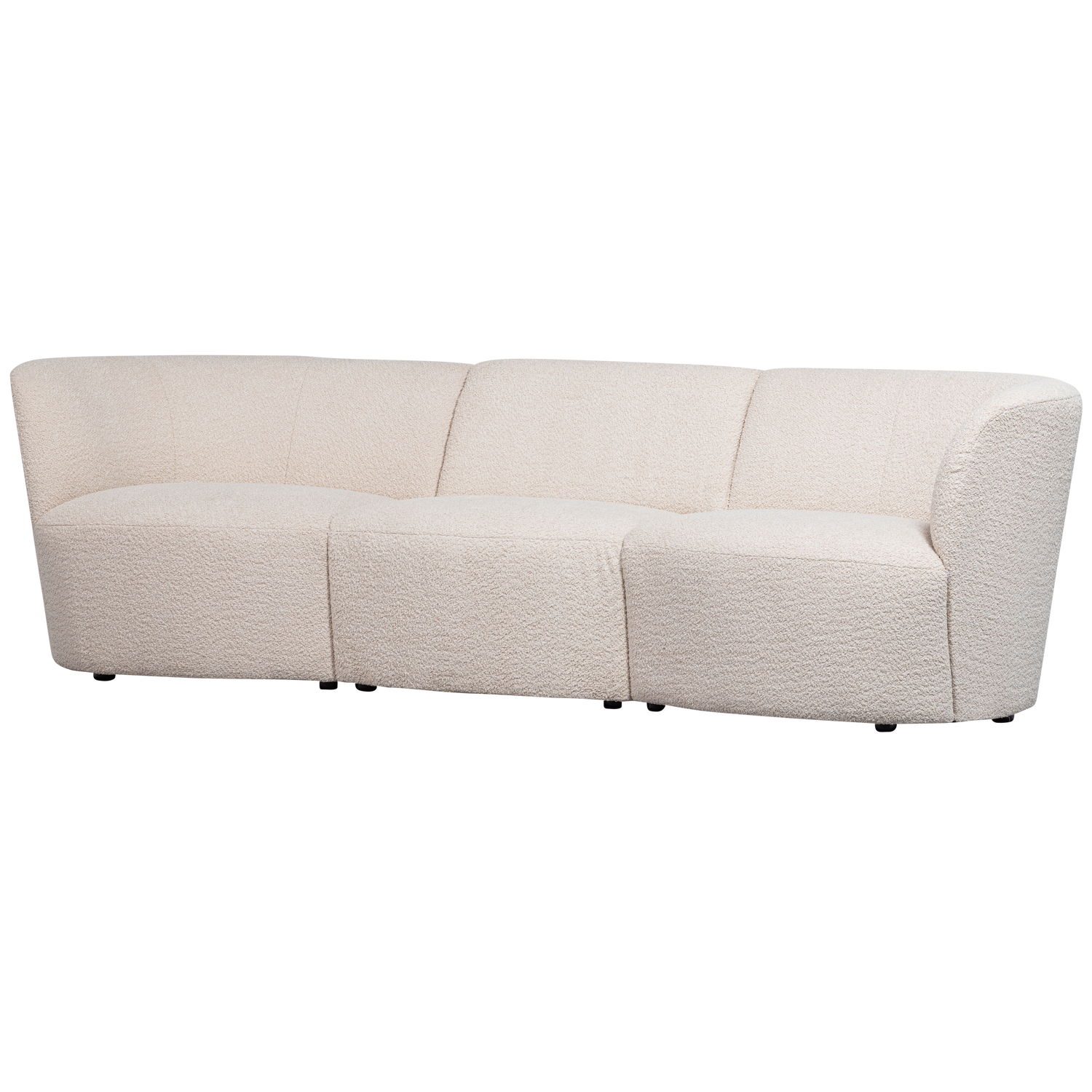 WOOOD canapea 3 locuri COCO | 100% Pes | Creme | 70x227x72 cm