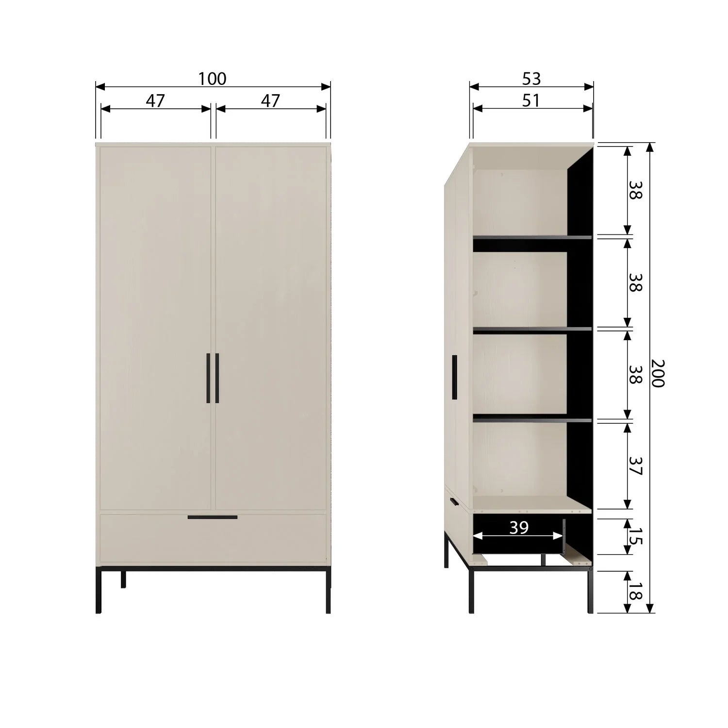 WOOOD dulap copii Adam pin Dust FSC, 100x53x200 cm 9