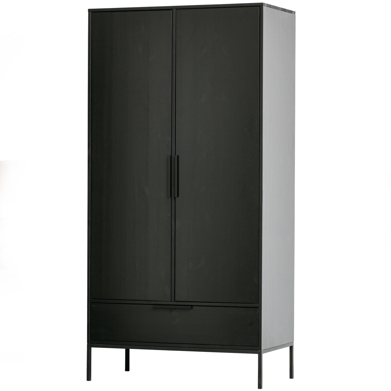 WOOOD dulap copii ADAM | pin | Negru | 200x100x53 cm