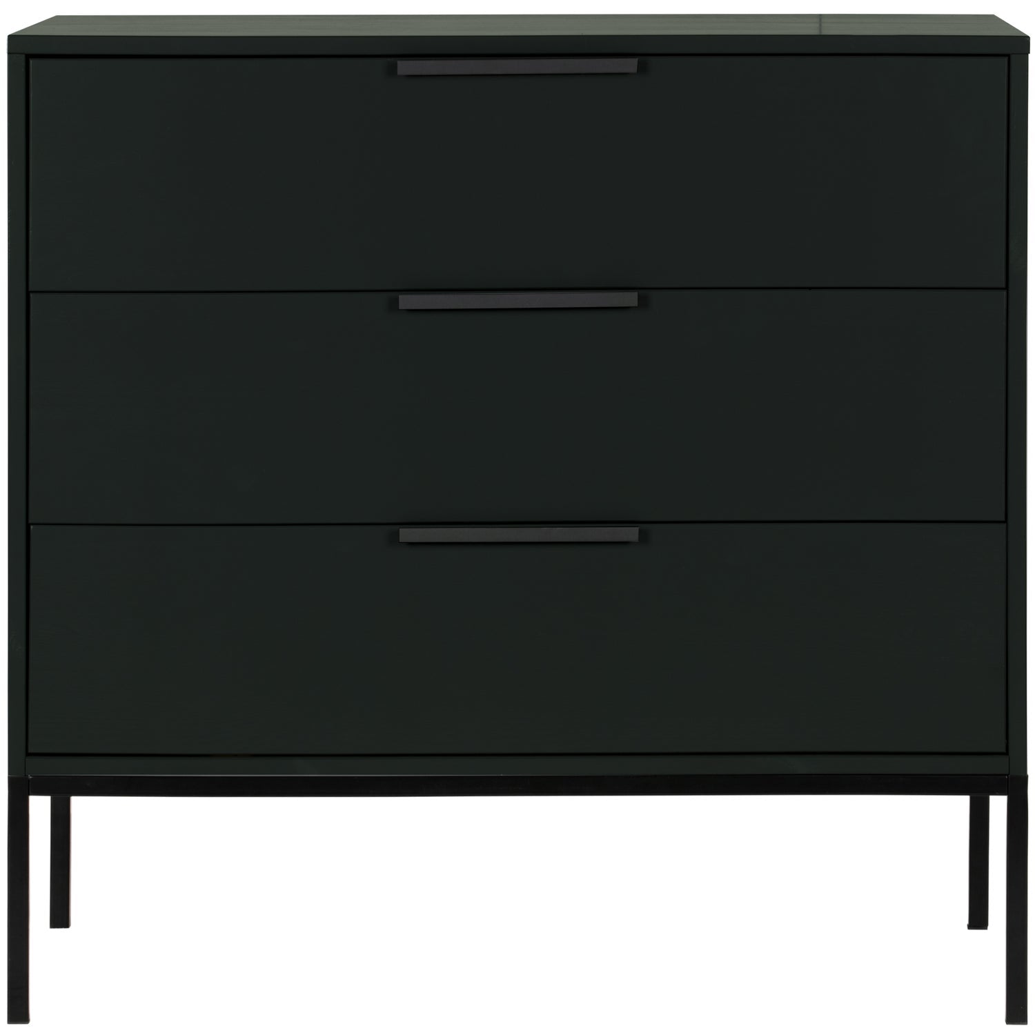 WOOOD dulap sertare ADAM | pin | Negru | 93x94x52 cm