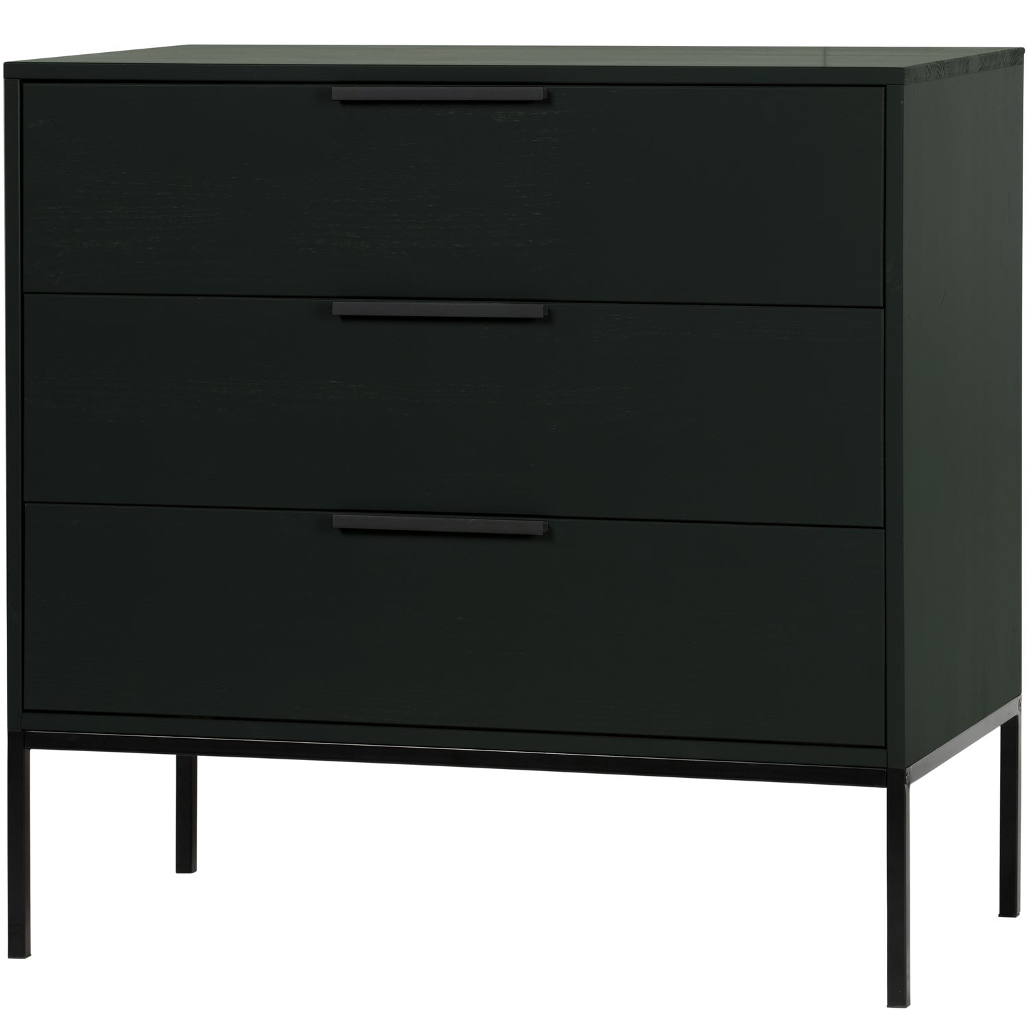 WOOOD dulap sertare ADAM | pin | Negru | 93x94x52 cm
