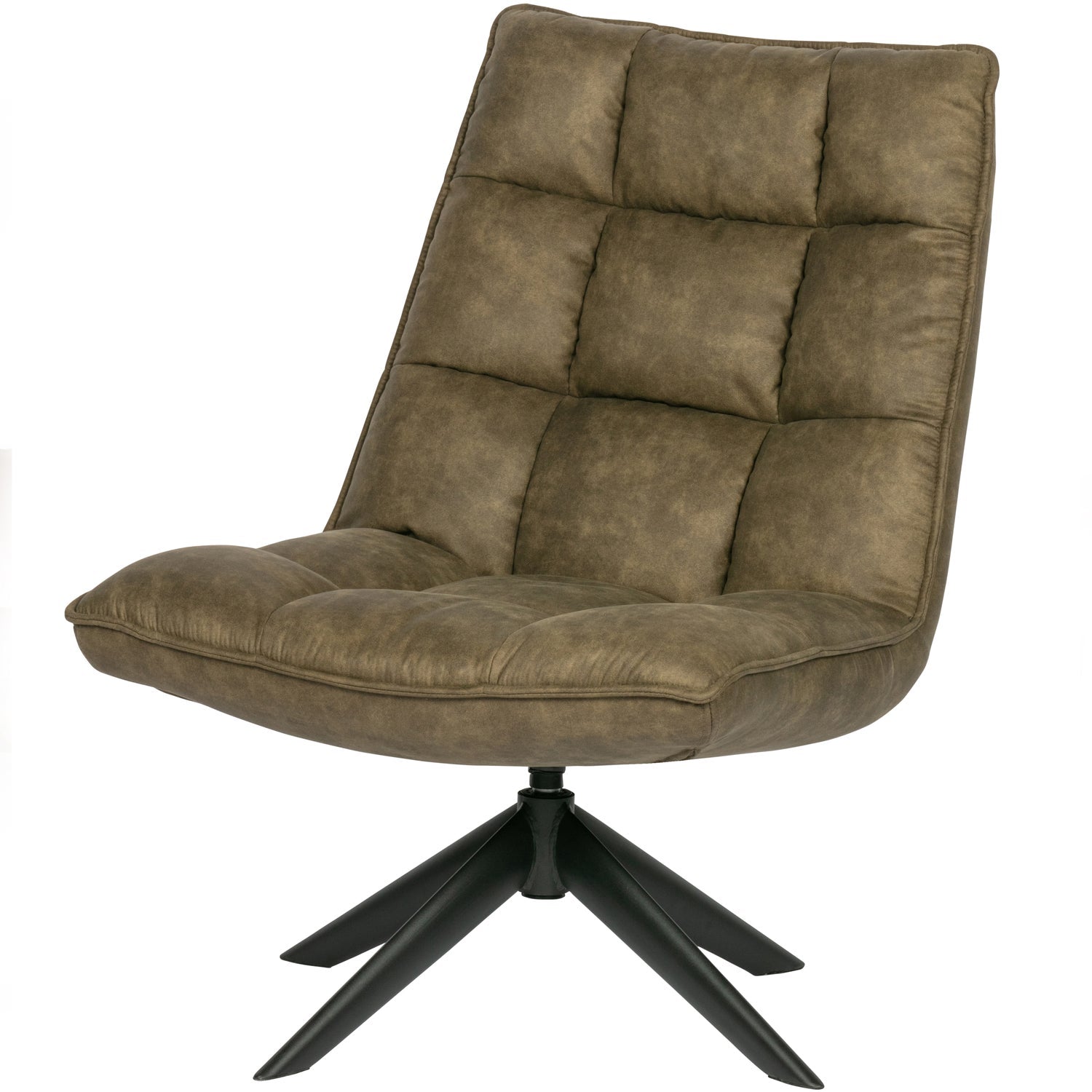 WOOOD fotoliu JOUKE SWIVEL ARMCHAIR IMITATION LEATHER | 100% Pes | Verde | 97x70x85 cm
