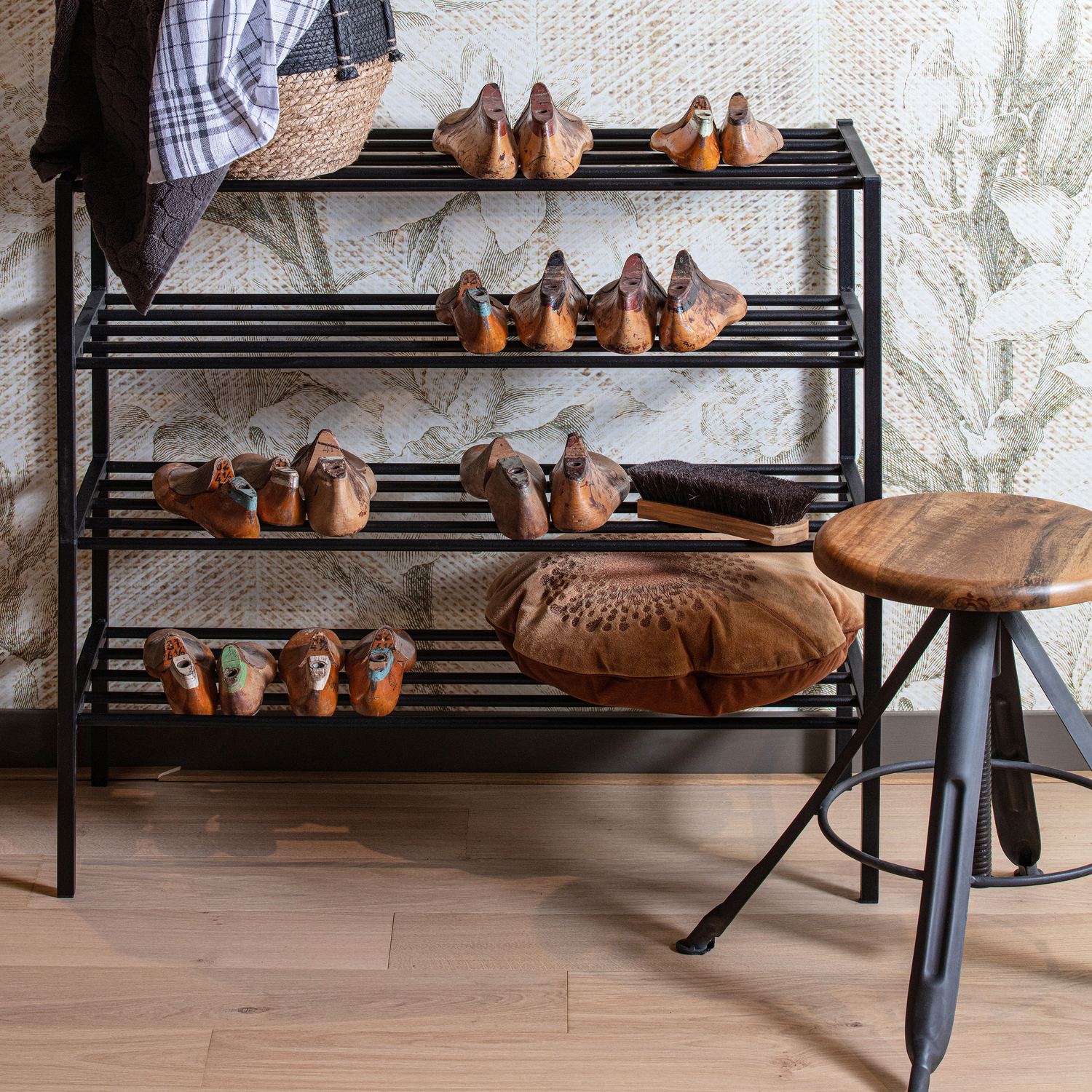 WOOOD pantofar FERRO SHOE | Fier | Negru | 40x85x35 cm