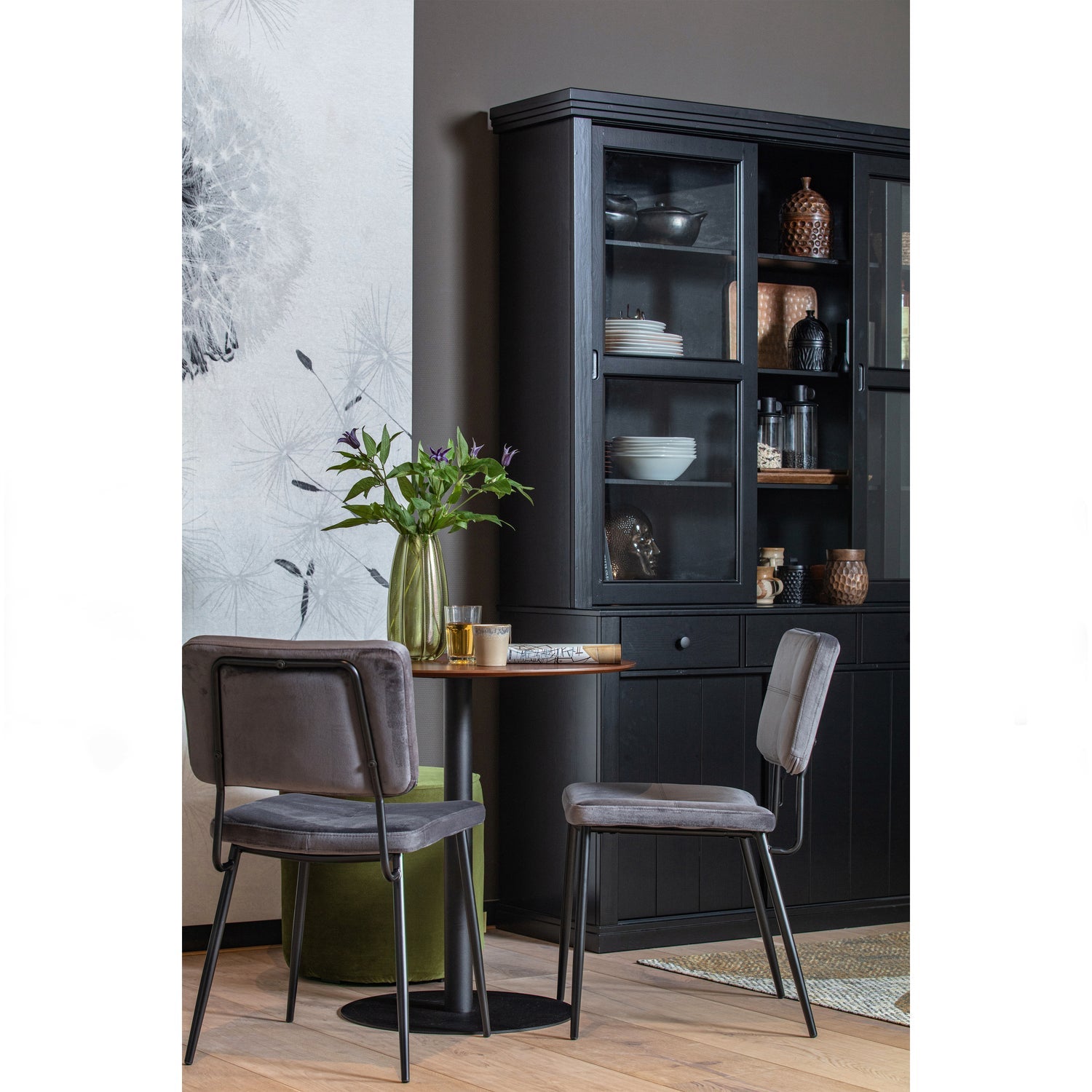 WOOOD dulap LAGOS | Pin | Negru | 214x166x48 cm