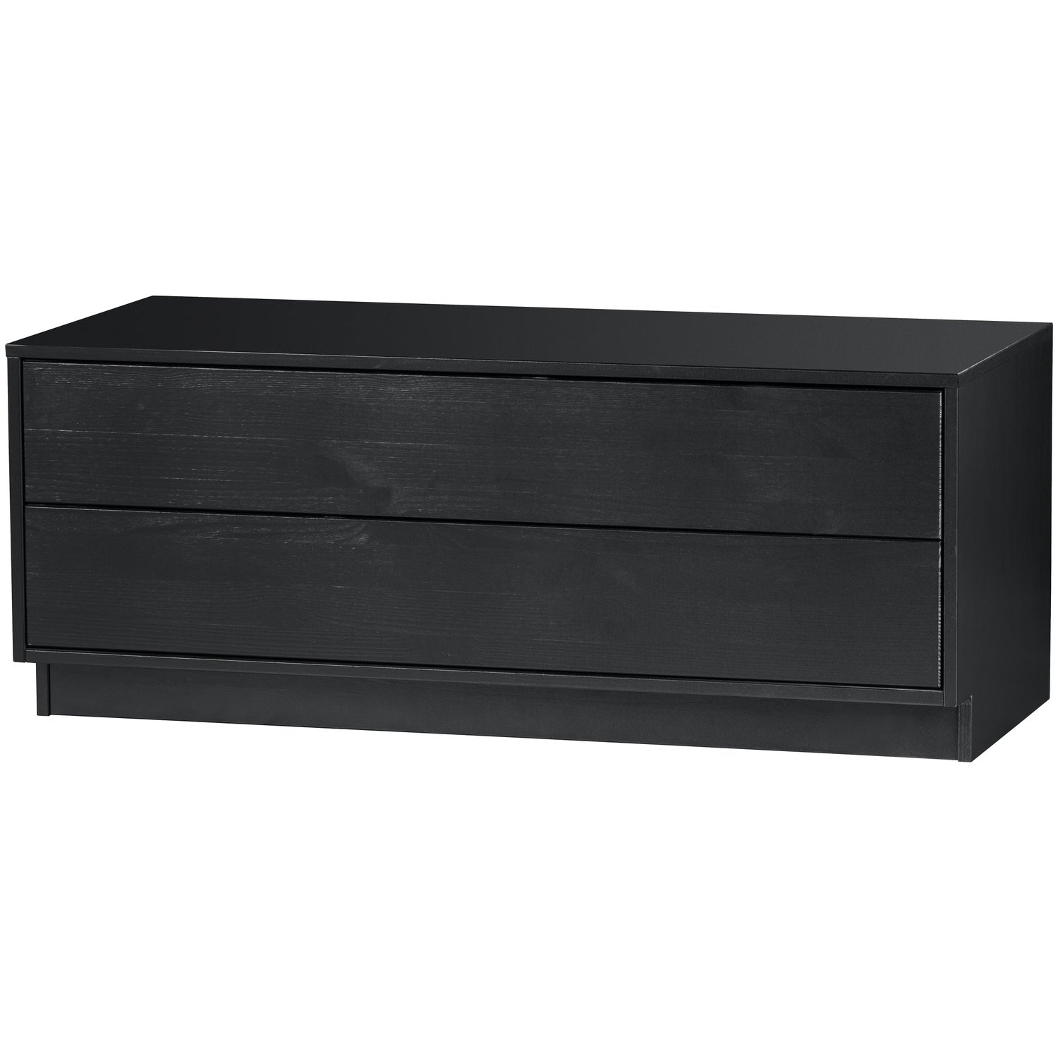 WOOOD mobila TV FINCA | Pin | Negru | 40x100x40 cm