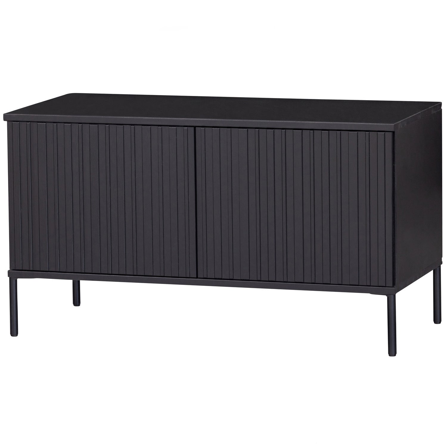 WOOOD mobila TV NEW GRAVURE | Pin | Negru | 56x100x44 cm