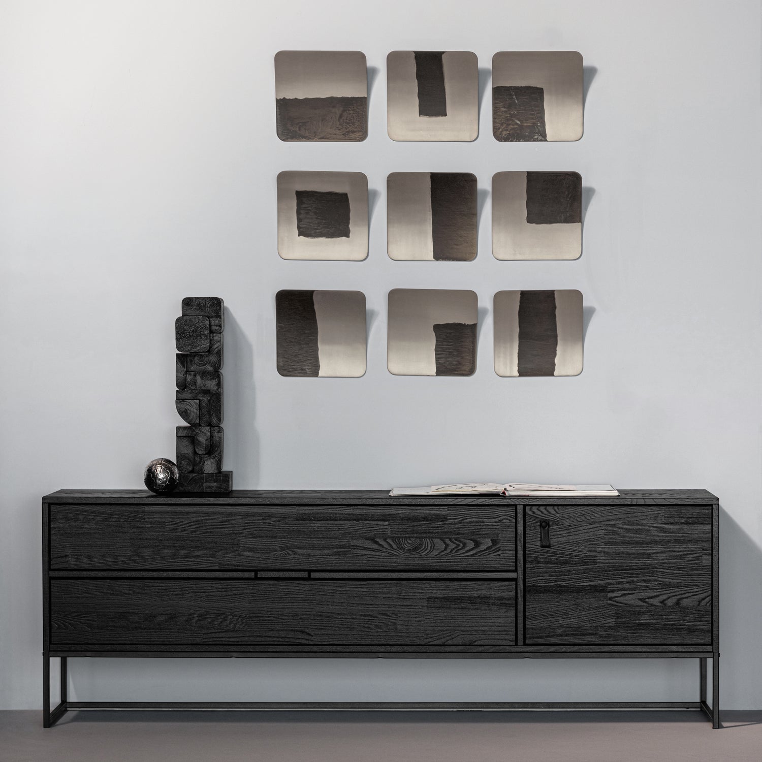 WOOOD decoratiune ISAN SCULPTURE ORNAMENT WOOD | Lemn | Negru | 53x18x18 cm