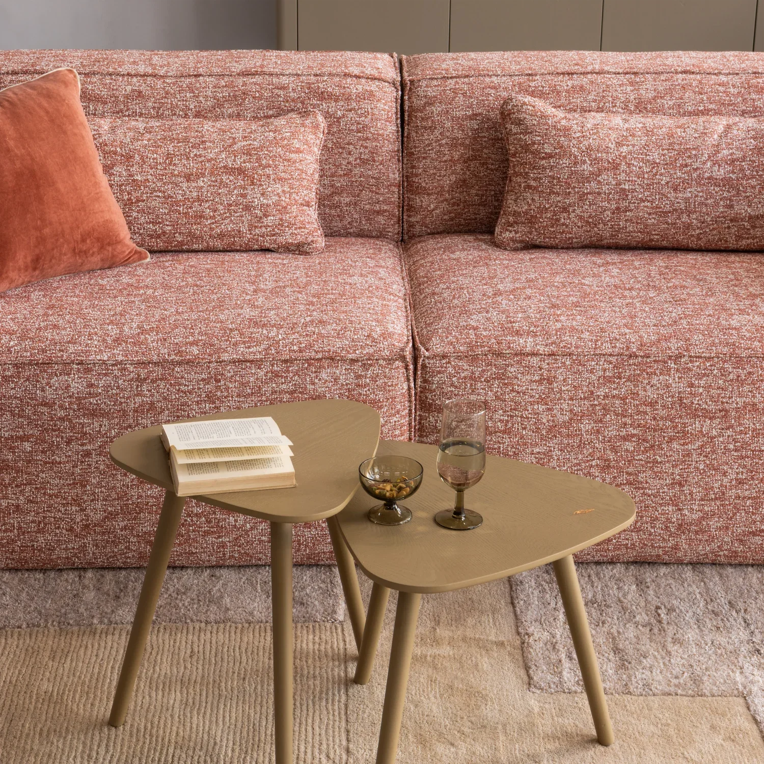 NILA SIDE TABLES WOOD MUD - SET OF 2