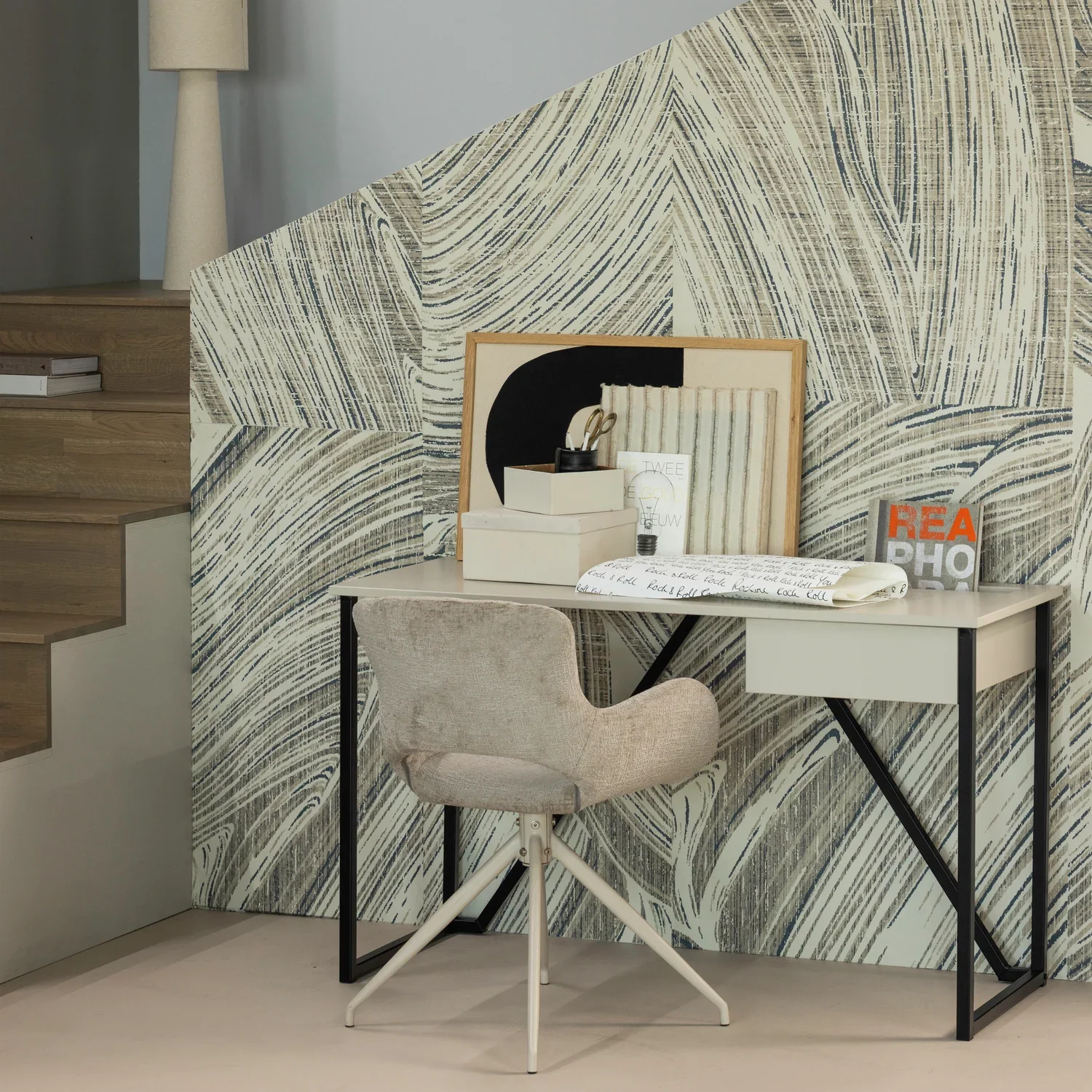 WOOOD birou New Julius pin Dust FSC, 126x53x75 cm 3