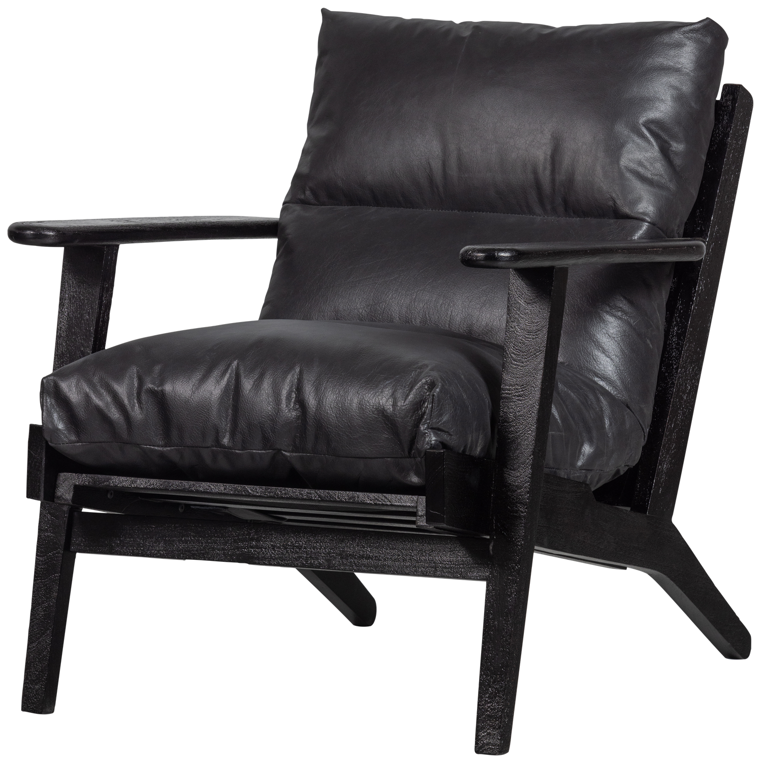 WOOOD fotoliu HOUSTON | piele | Negru | 86x71x71 cm