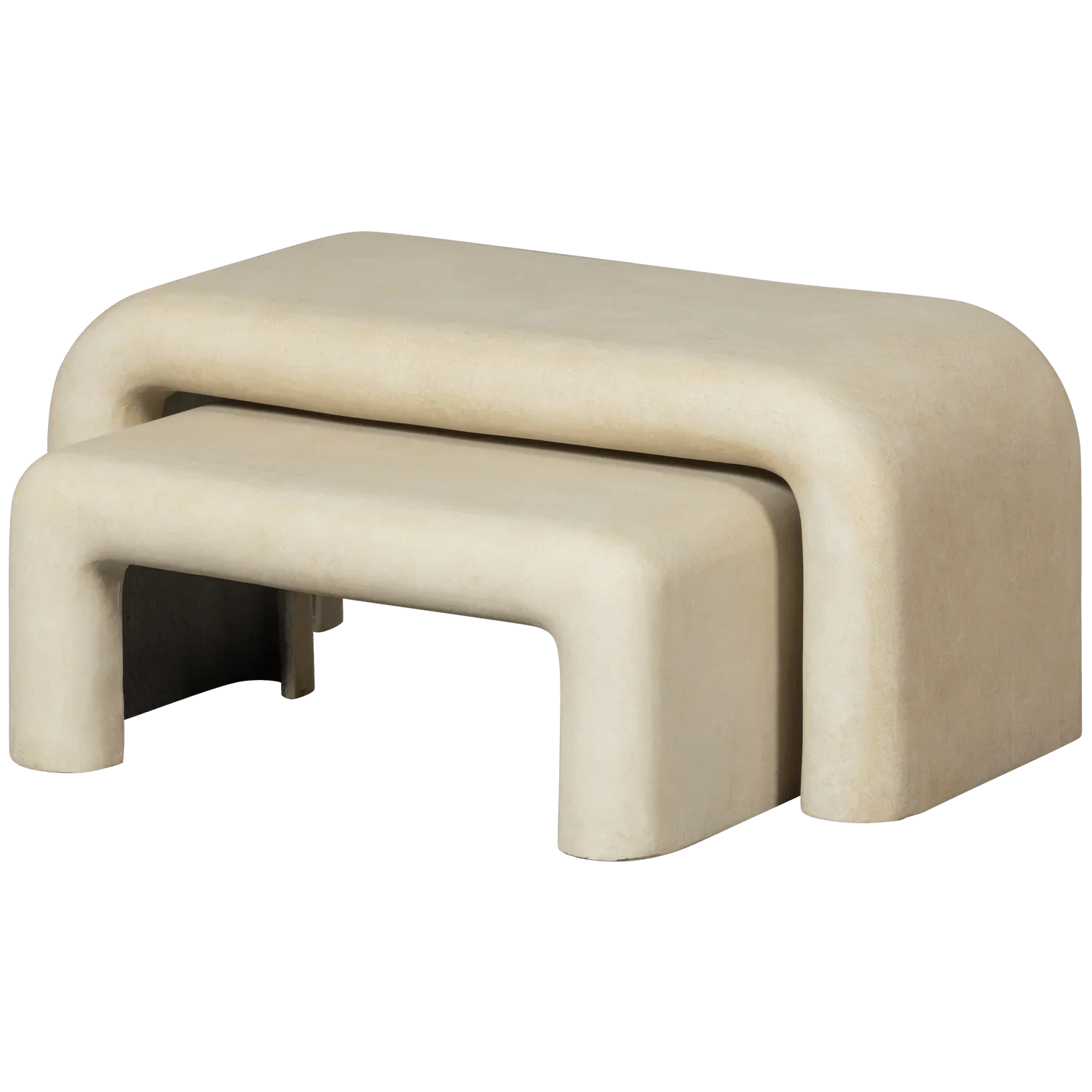 SET OF 2 - STANI COFFEE TABLES FIBER CLAY NATURAL