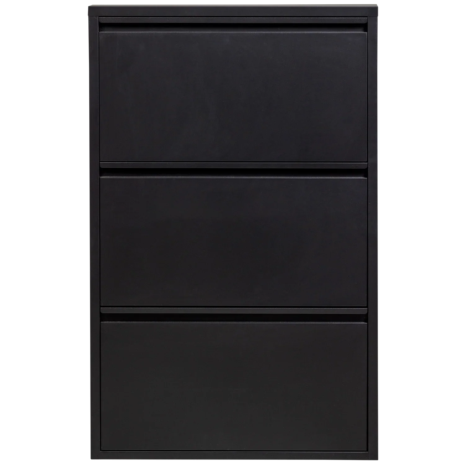 SABINE 3-COMPARTMENT SHOE CABINET METAL BLACK