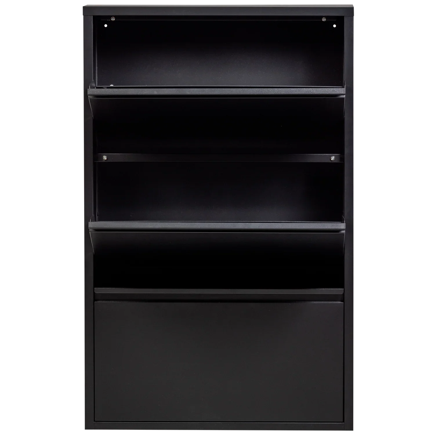 SABINE 3-COMPARTMENT SHOE CABINET METAL BLACK