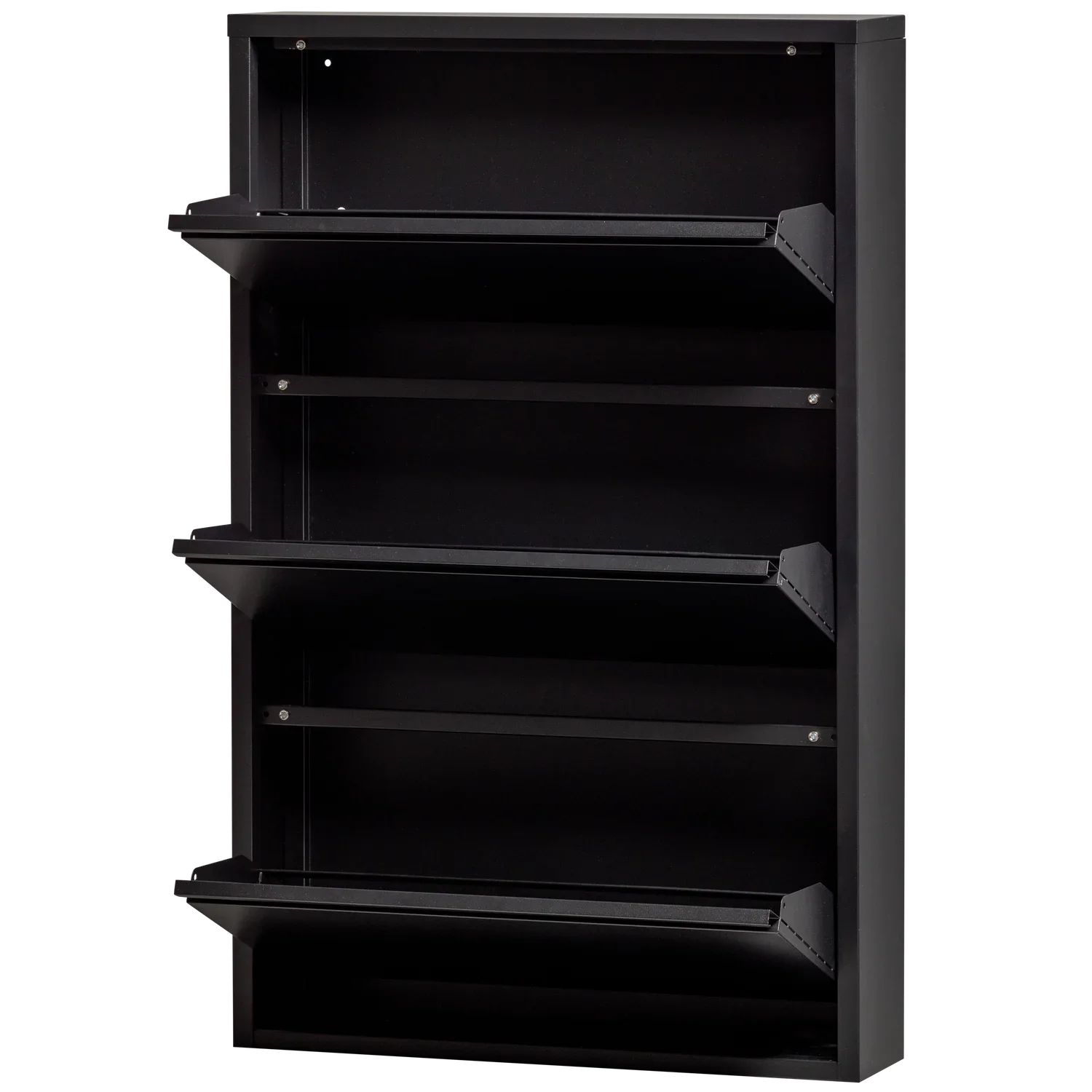 SABINE 3-COMPARTMENT SHOE CABINET METAL BLACK