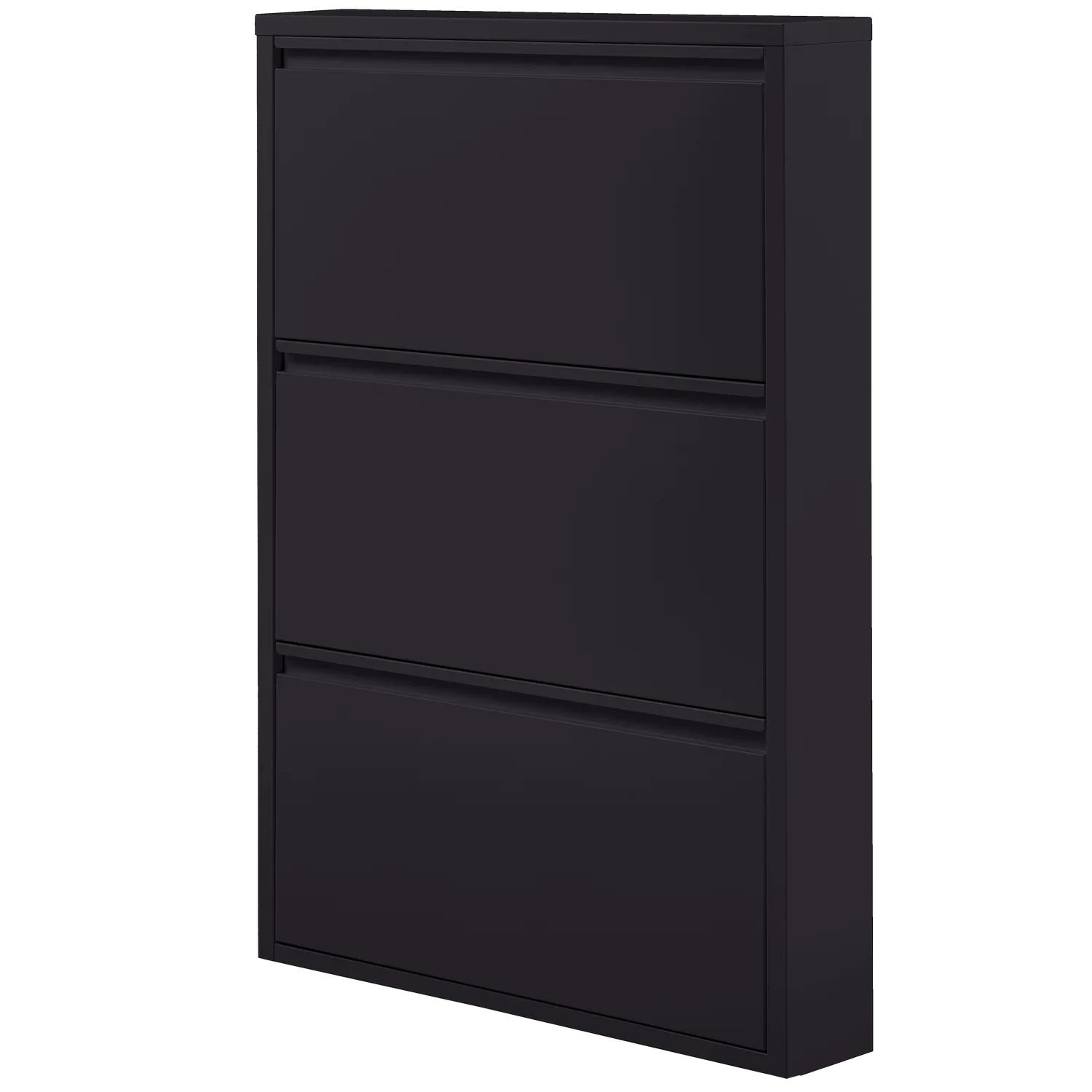 SABINE 3-COMPARTMENT SHOE CABINET METAL BLACK