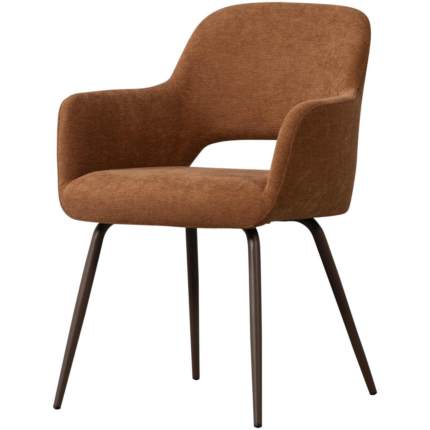 JENNY DINING CHAIR WOVEN FABRIC BROWN
