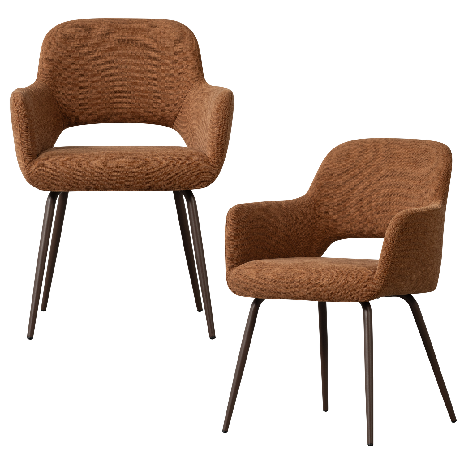 JENNY DINING CHAIR WOVEN FABRIC BROWN