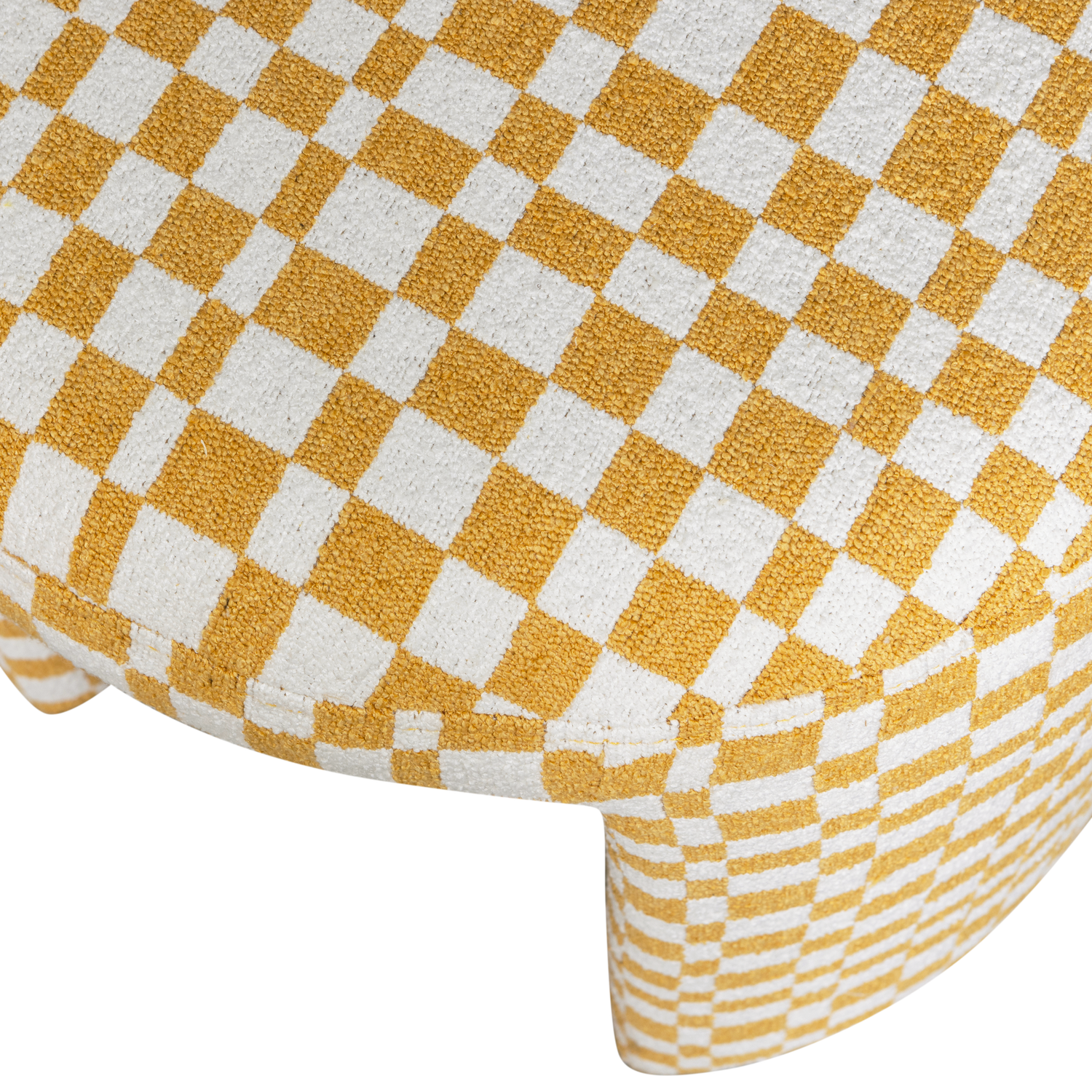 CHARLIE UPHOLSTERED STOOL CHECKERED PATTERN YELLOW