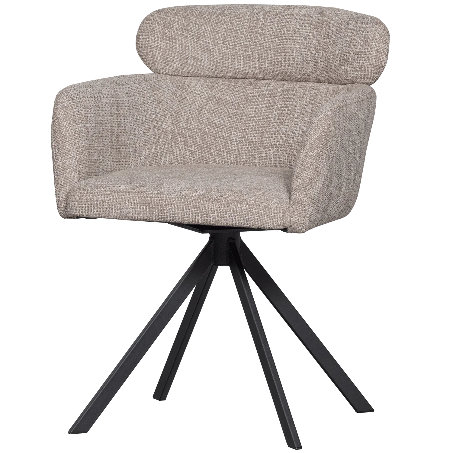 FENNE SWIVEL DINING CHAIR WOVEN FABRIC NATURAL