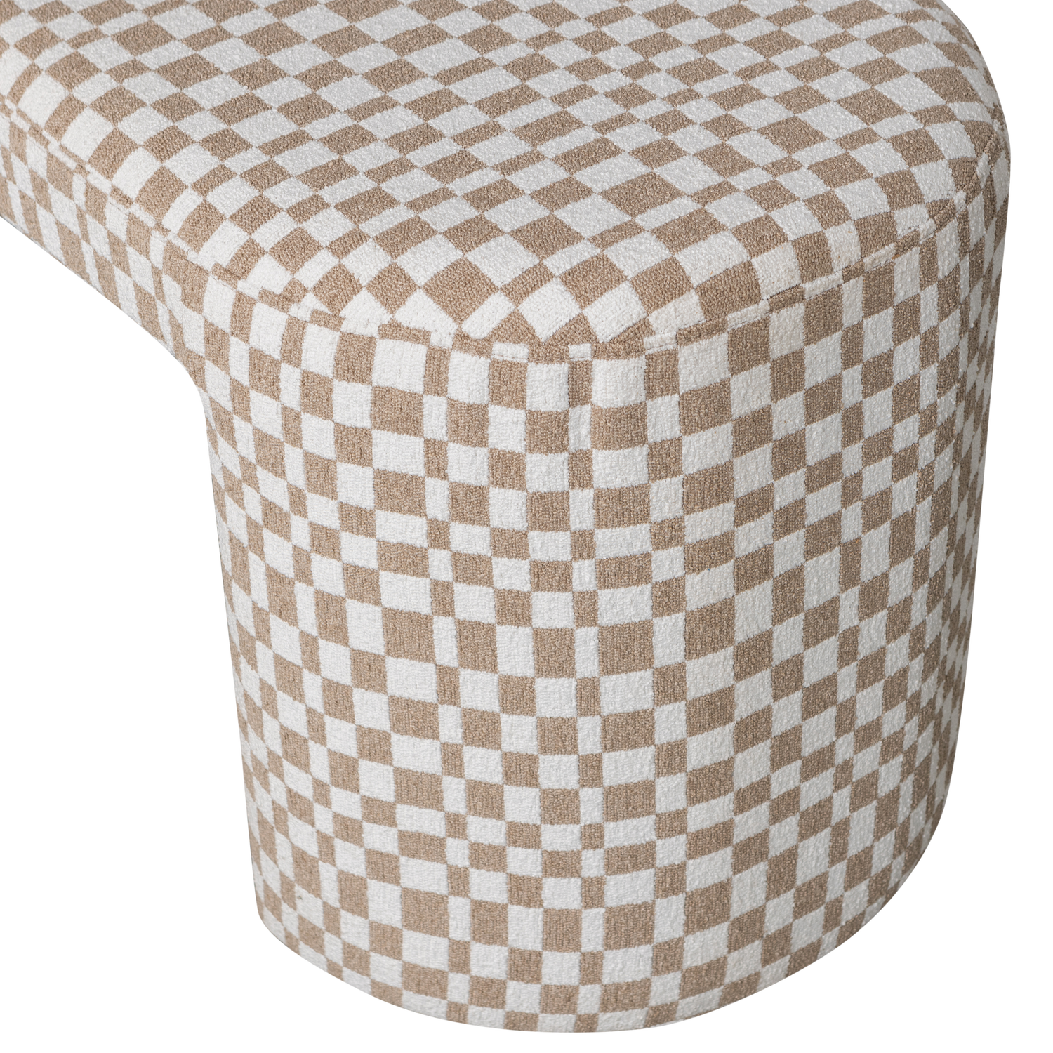 JACOB UPHOLSTERED BENCH CHECKERED PATTERN SAND