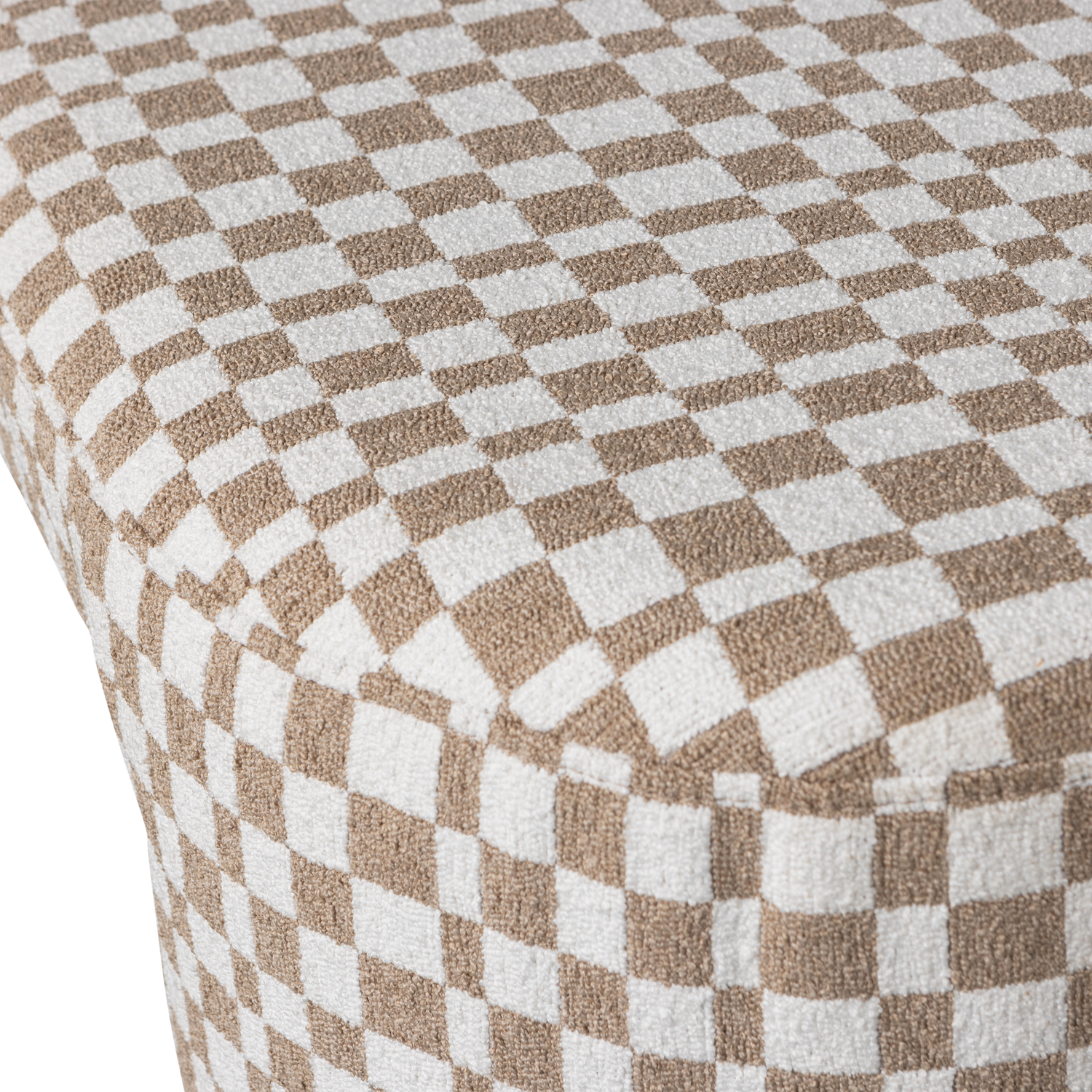 JACOB UPHOLSTERED BENCH CHECKERED PATTERN SAND