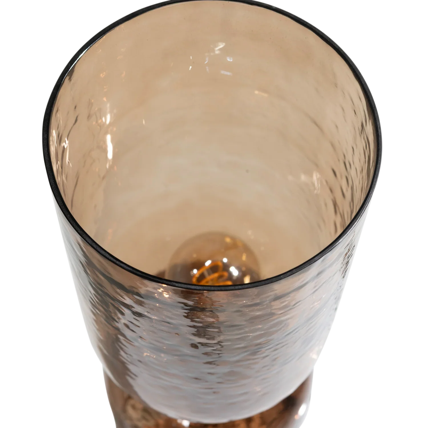 GIGI TABLE LAMP HAMMERED GLASS 51xO15CM BROWN