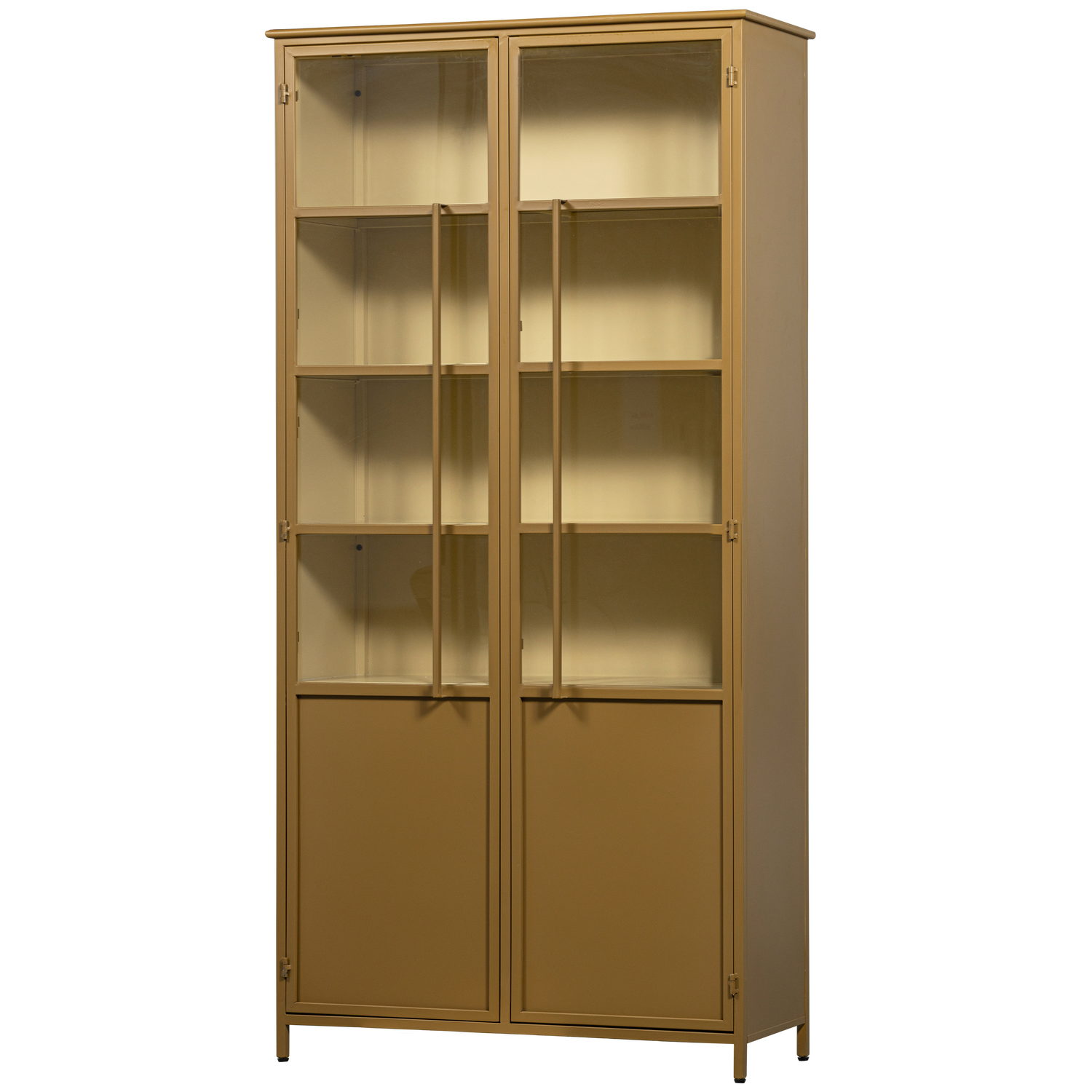 EXHIBIT XL 2-DOORS DISPLAY CASE METAL HONEY YELLOW