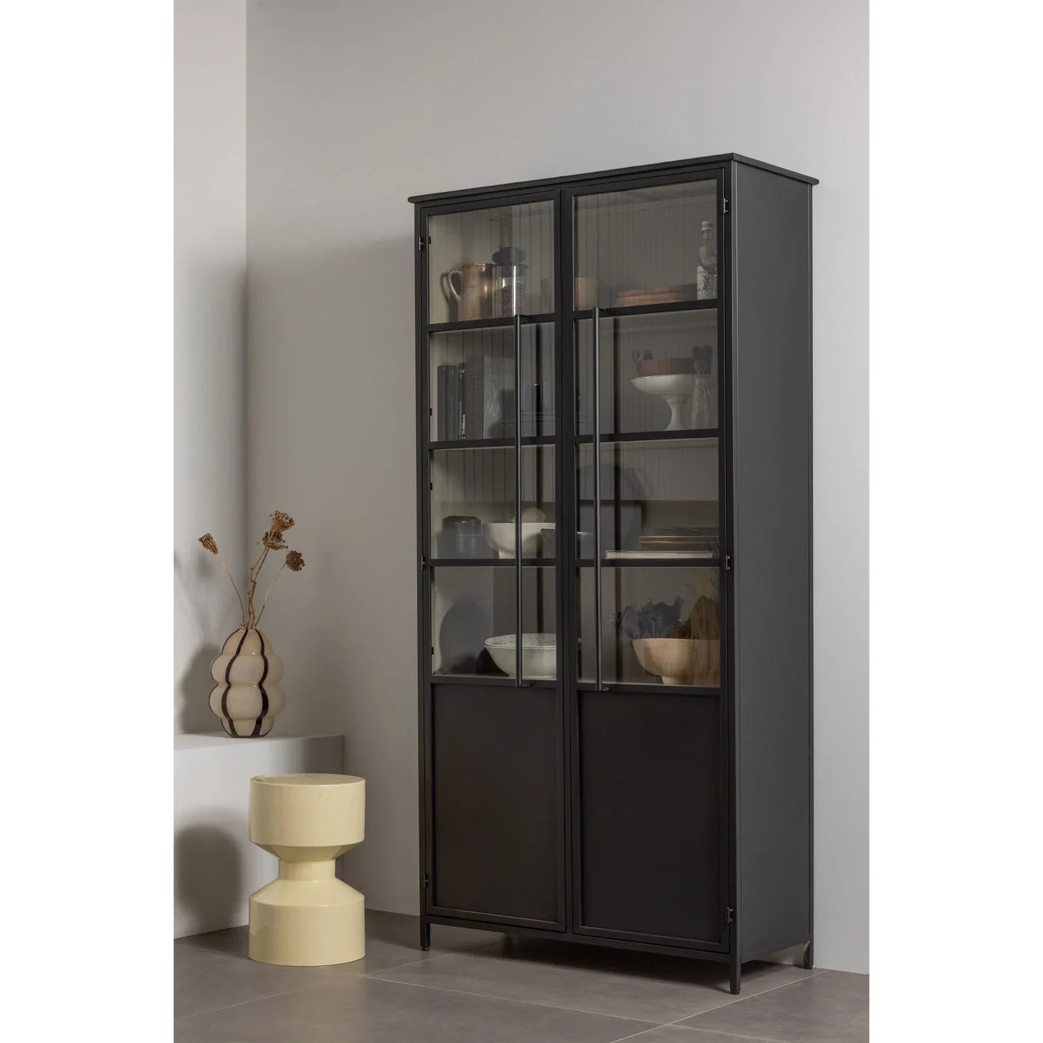 EXHIBIT XL 2-DOORS DISPLAY CASE METAL BLACK