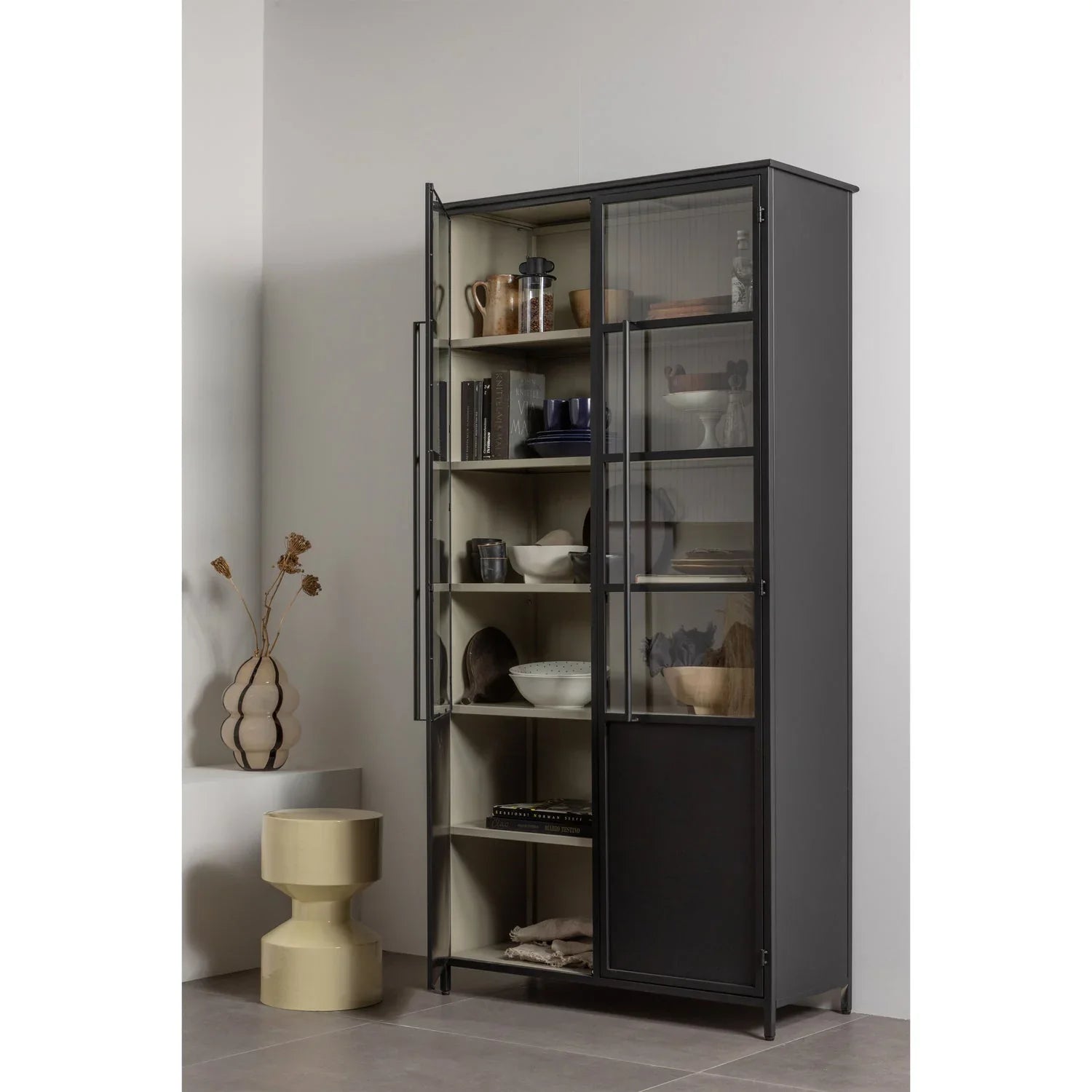 EXHIBIT XL 2-DOORS DISPLAY CASE METAL BLACK