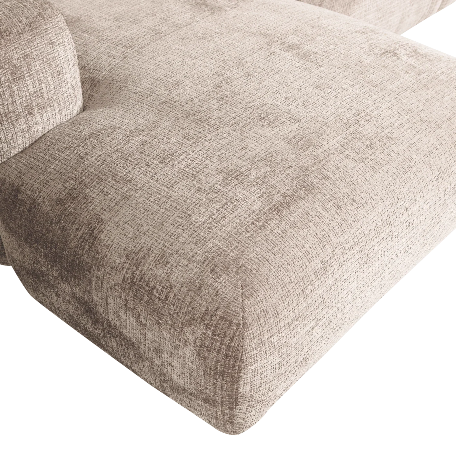 CLOUD CHAISE LONGUE SOFA LEFT CHENILLE NATURAL