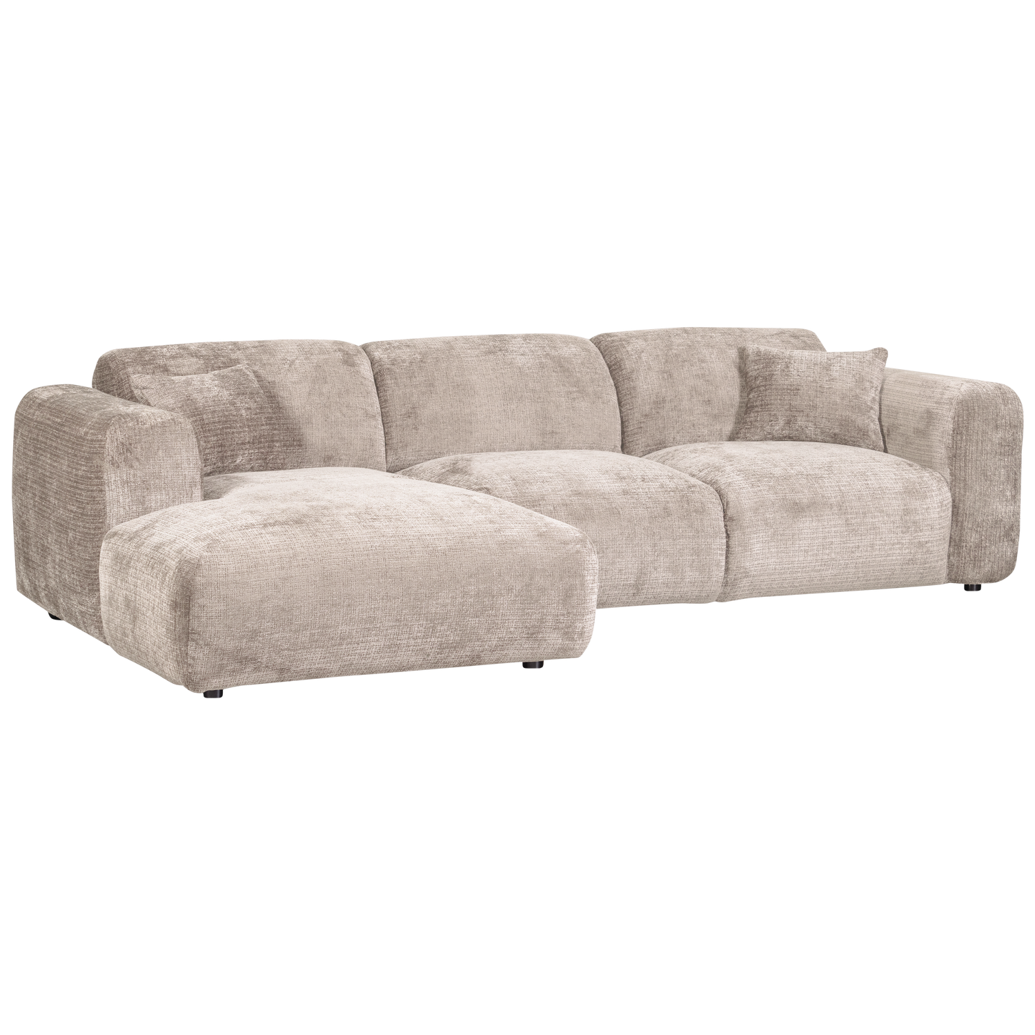 CLOUD CHAISE LONGUE SOFA LEFT CHENILLE NATURAL