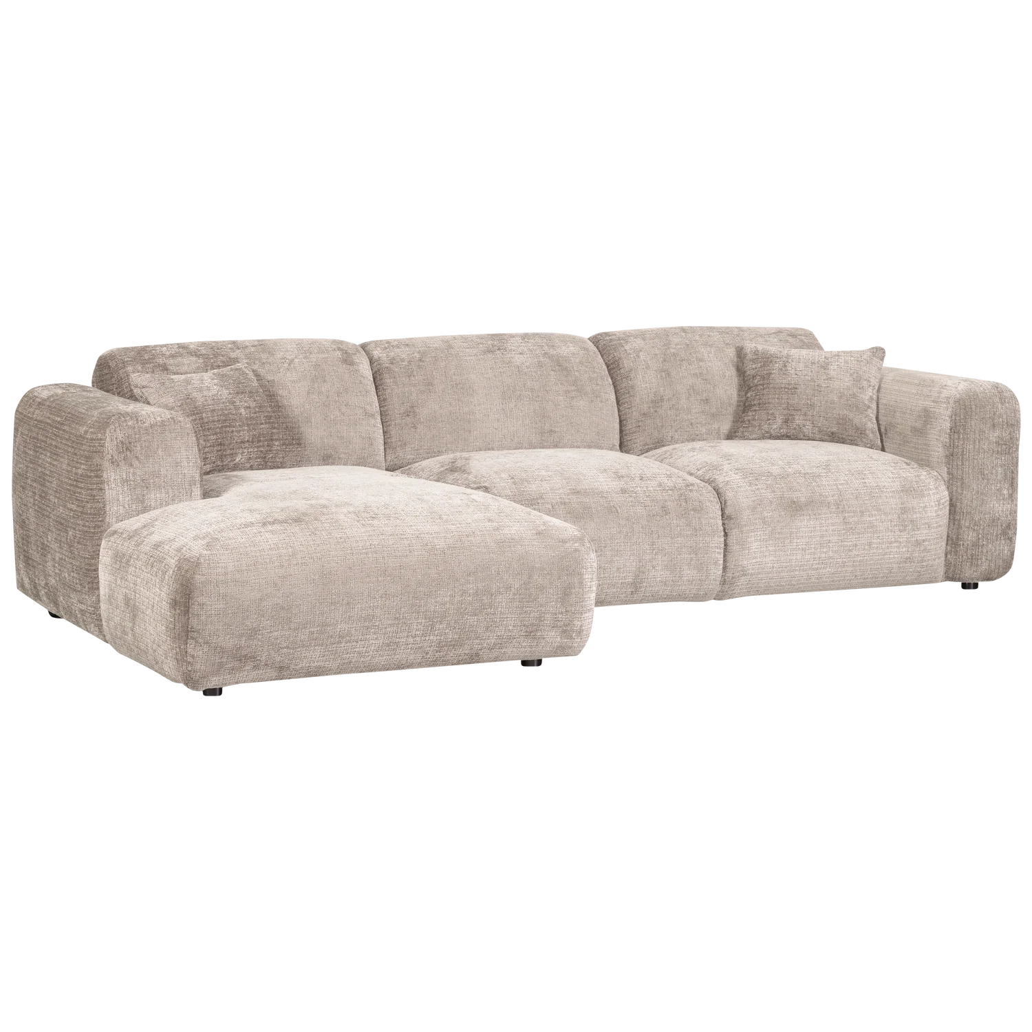 CLOUD CHAISE LONGUE SOFA LEFT CHENILLE NATURAL