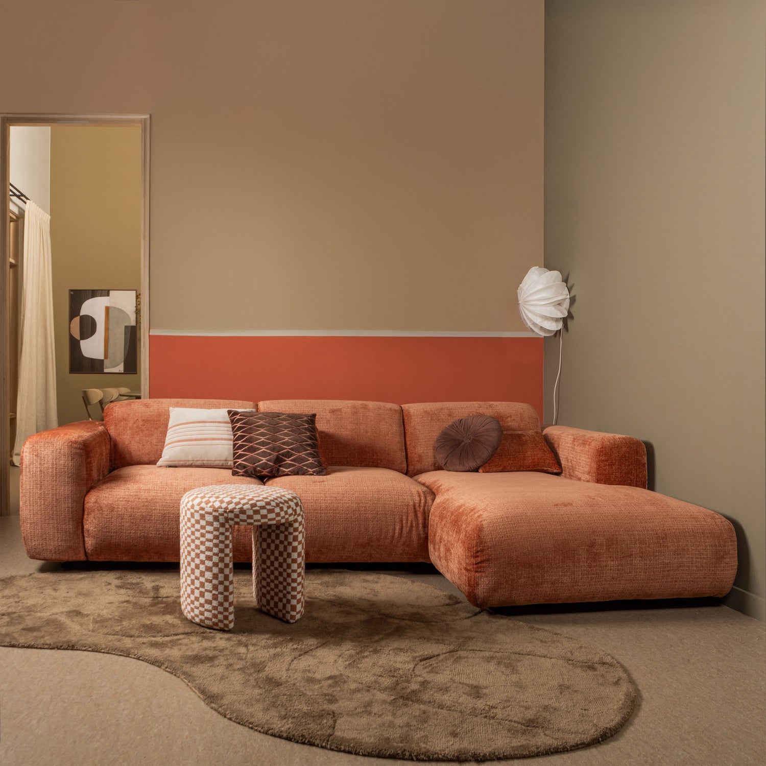 WOOOD canapea mare CLOUD CHAISE LONGUE | 100% Pes | Terra | 80x290x165 cm