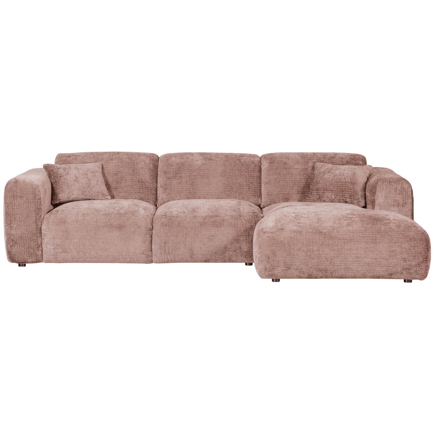 CLOUD CHAISE LONGUE SOFA RIGHT CHENILLE TAUPE/PINK