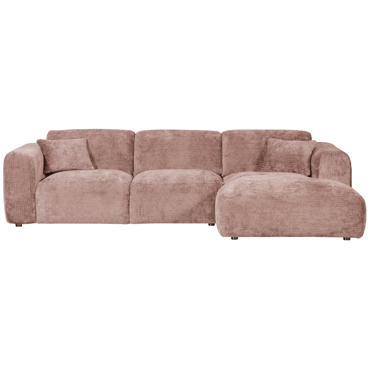 CLOUD CHAISE LONGUE SOFA RIGHT CHENILLE TAUPE/PINK